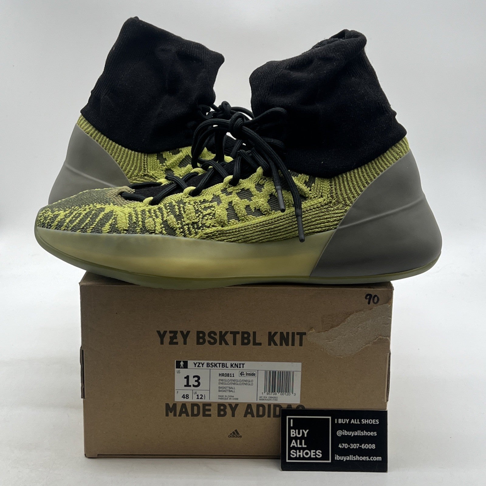 Size 13 - adidas Yeezy Basketball Knit Energy Glow (HR0811)