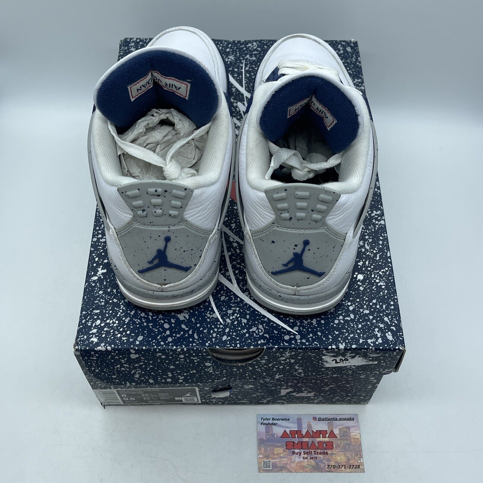 Size 8 - Jordan 4 Retro Mid Midnight Navy White Grey Leather (DH6927-140)