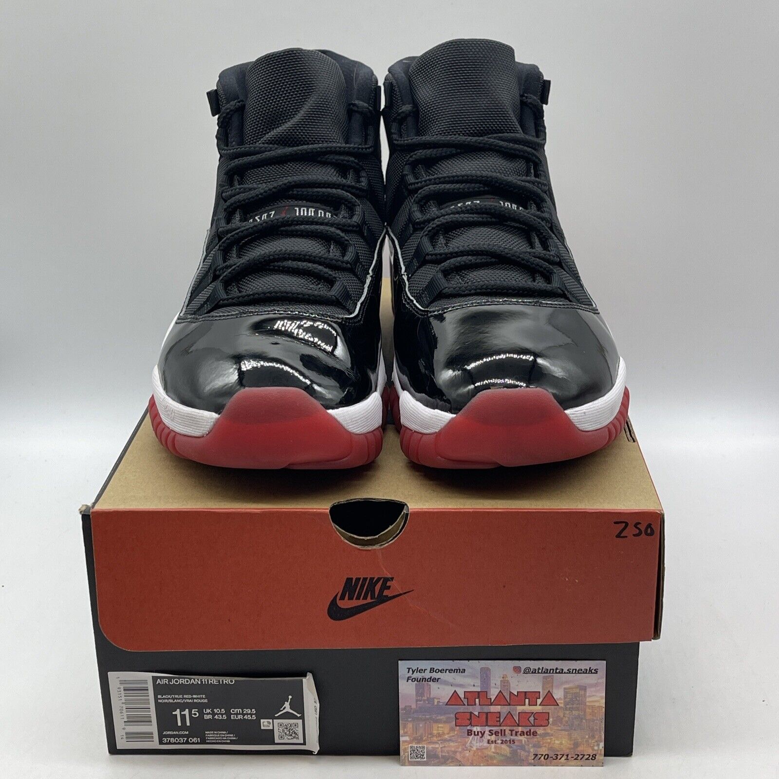 Size 11 - Jordan 11 Retro High Bred Red White Leather Suede (378037-061)