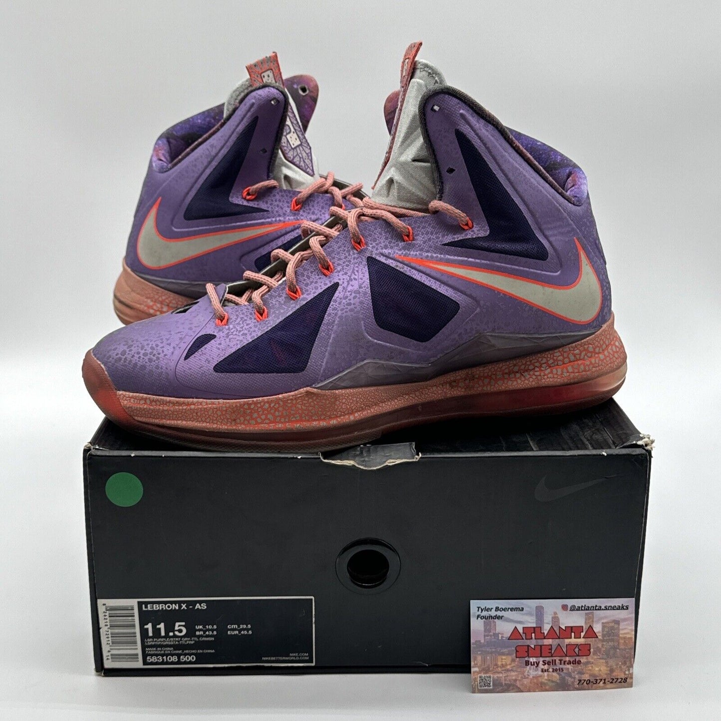 Size 11.5 - Nike LeBron 10 All Star - Extraterrestrial 2013 Purple Reflective Or