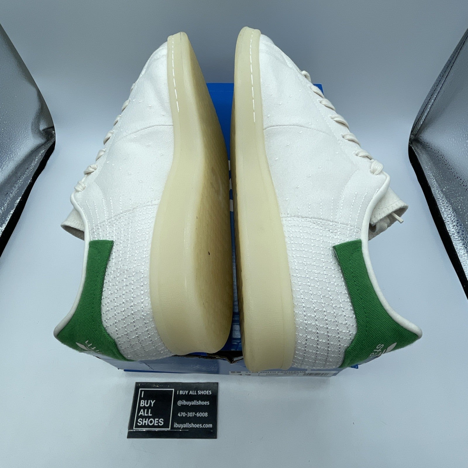 Size 13 - Adidas Stan Smith Primeblue White Green (FX5599)