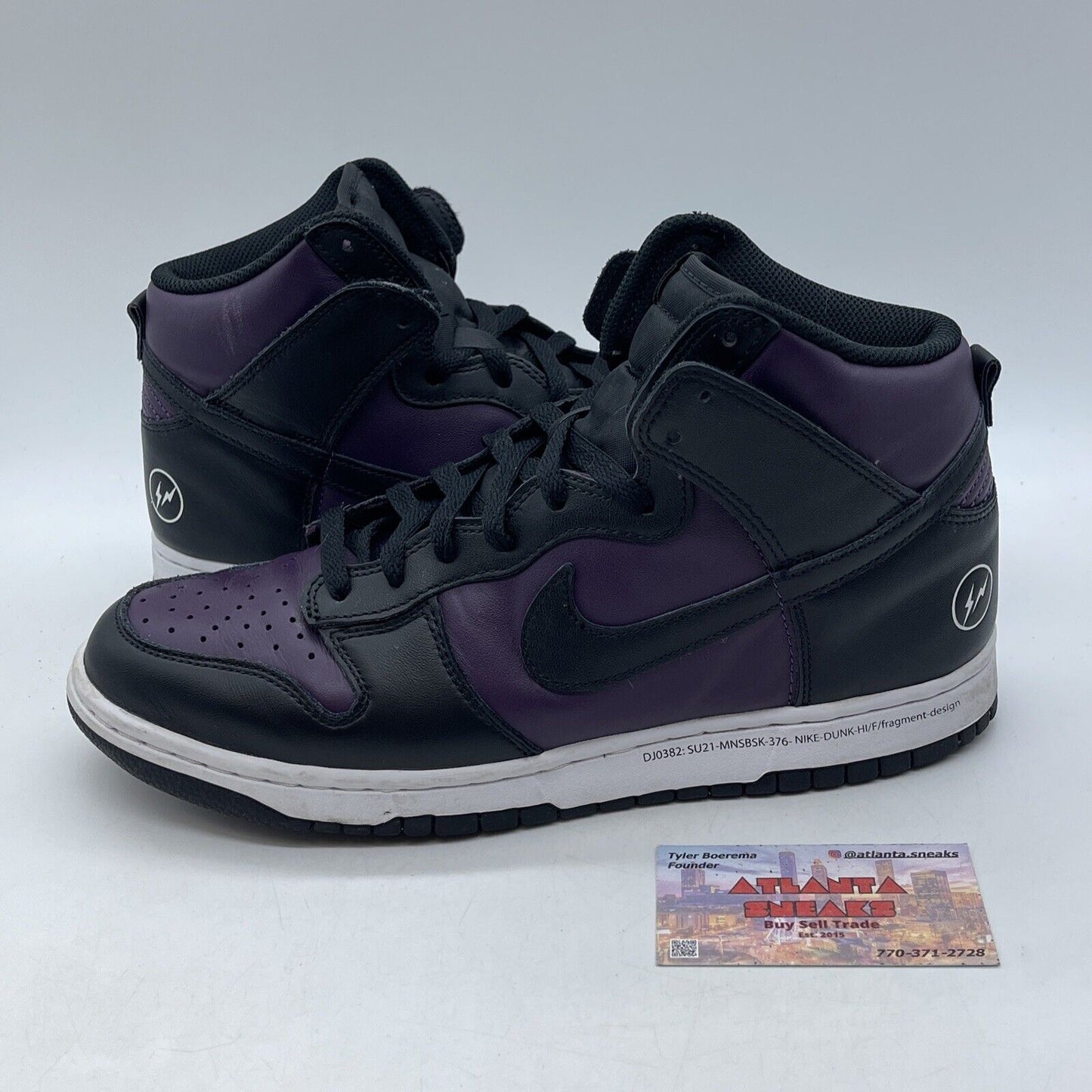 Size 10 - Nike Fragment Design x Dunk High Beijing Black Burgundy (DJ0382-600)