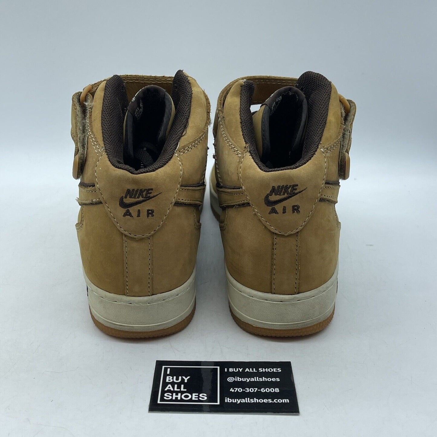 Size 12 - Nike Air Force 1 Wp Mid Waterproof Brown Black Suede (307105-771)