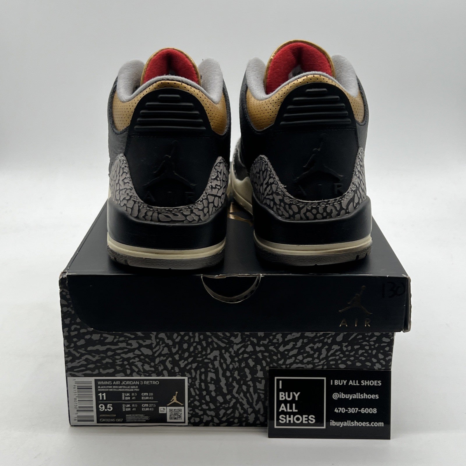Size 11 - Air Jordan 3 Retro Mid Black Gold W (CK9246-067)