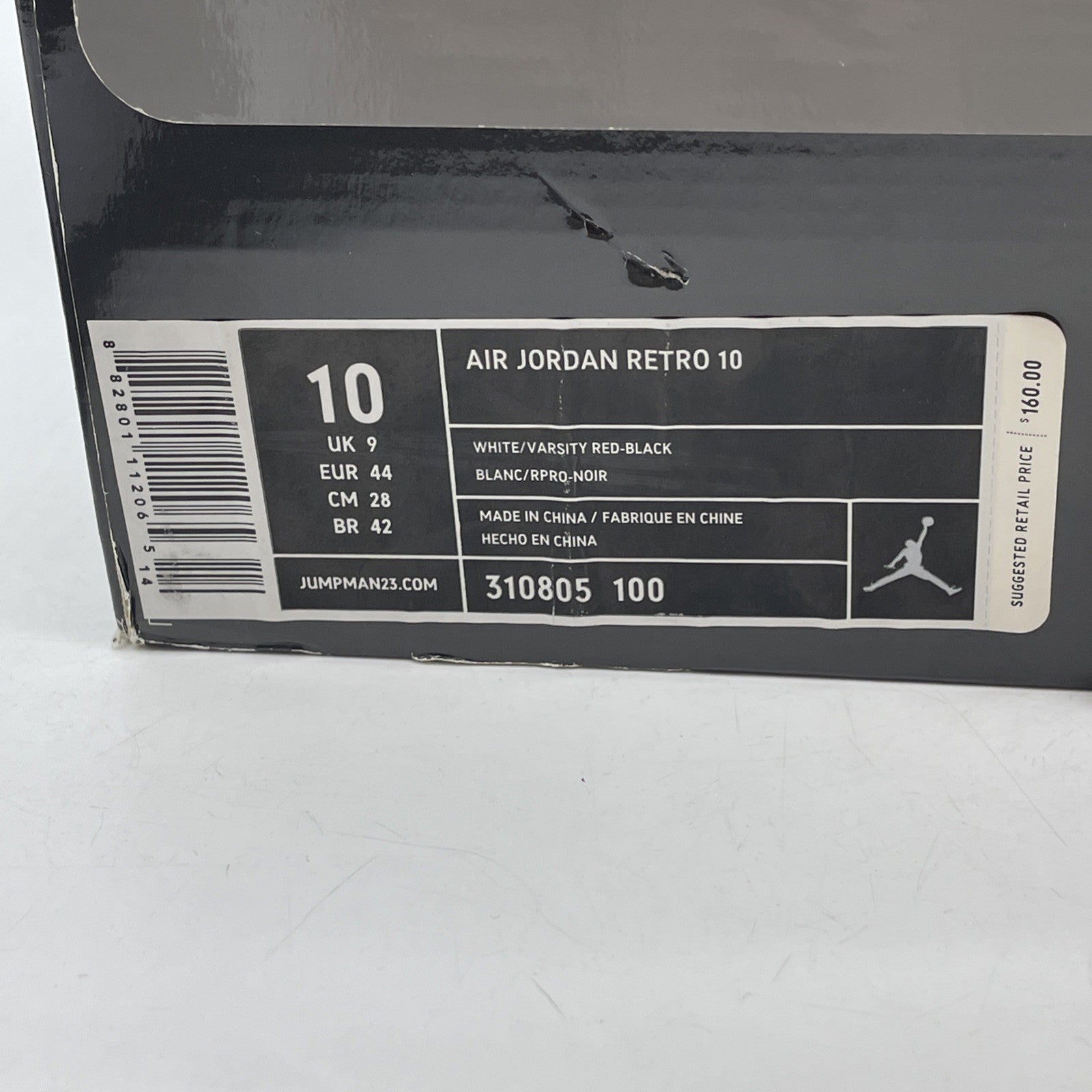 Size 10 - Air Jordan 10 Retro 2012 Chicago White Black Red Leather (310805-100)