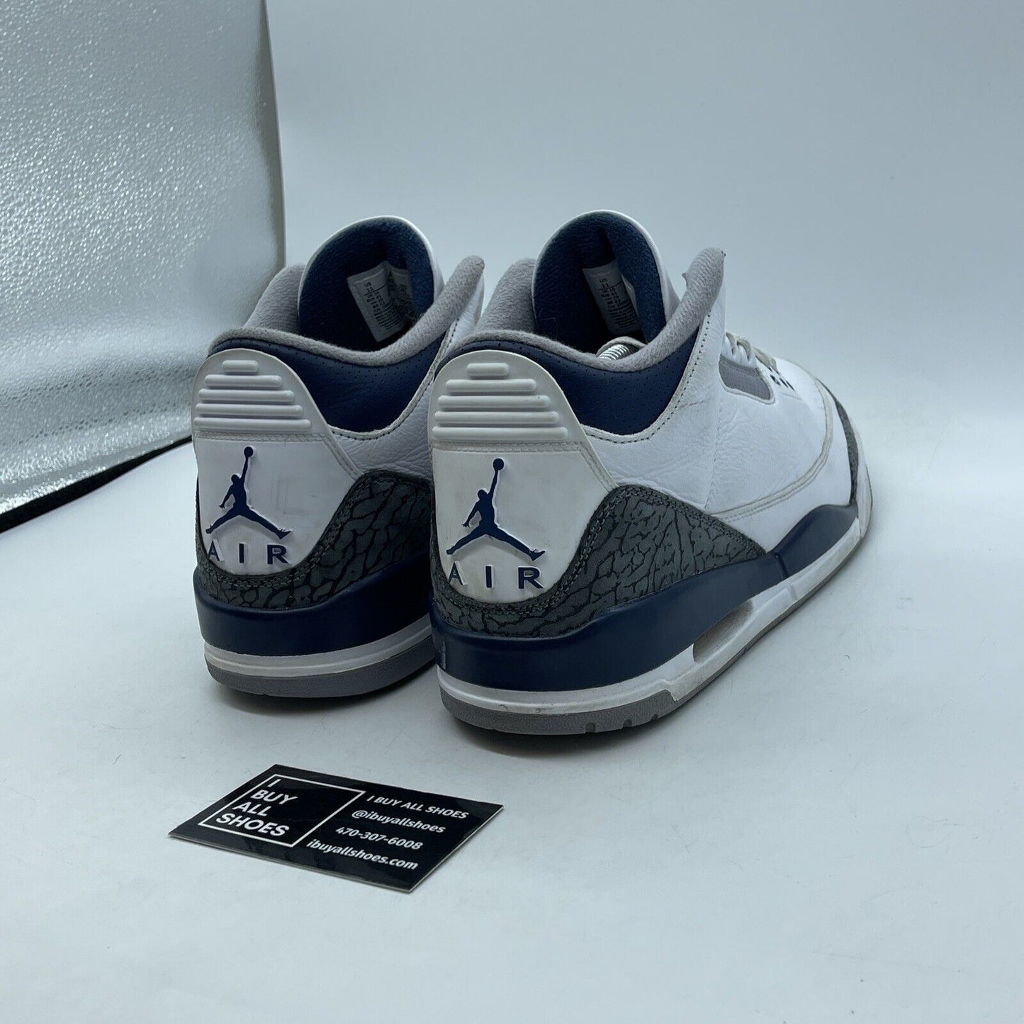Size 11 - Air Jordan 3 Retro Midnight Navy White Leather Suede (ACT8532-140)