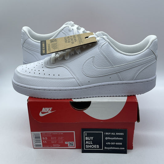 Size 9.5 - Nike Court Vision Next Nature Low Triple White Leather (DH2987-100)