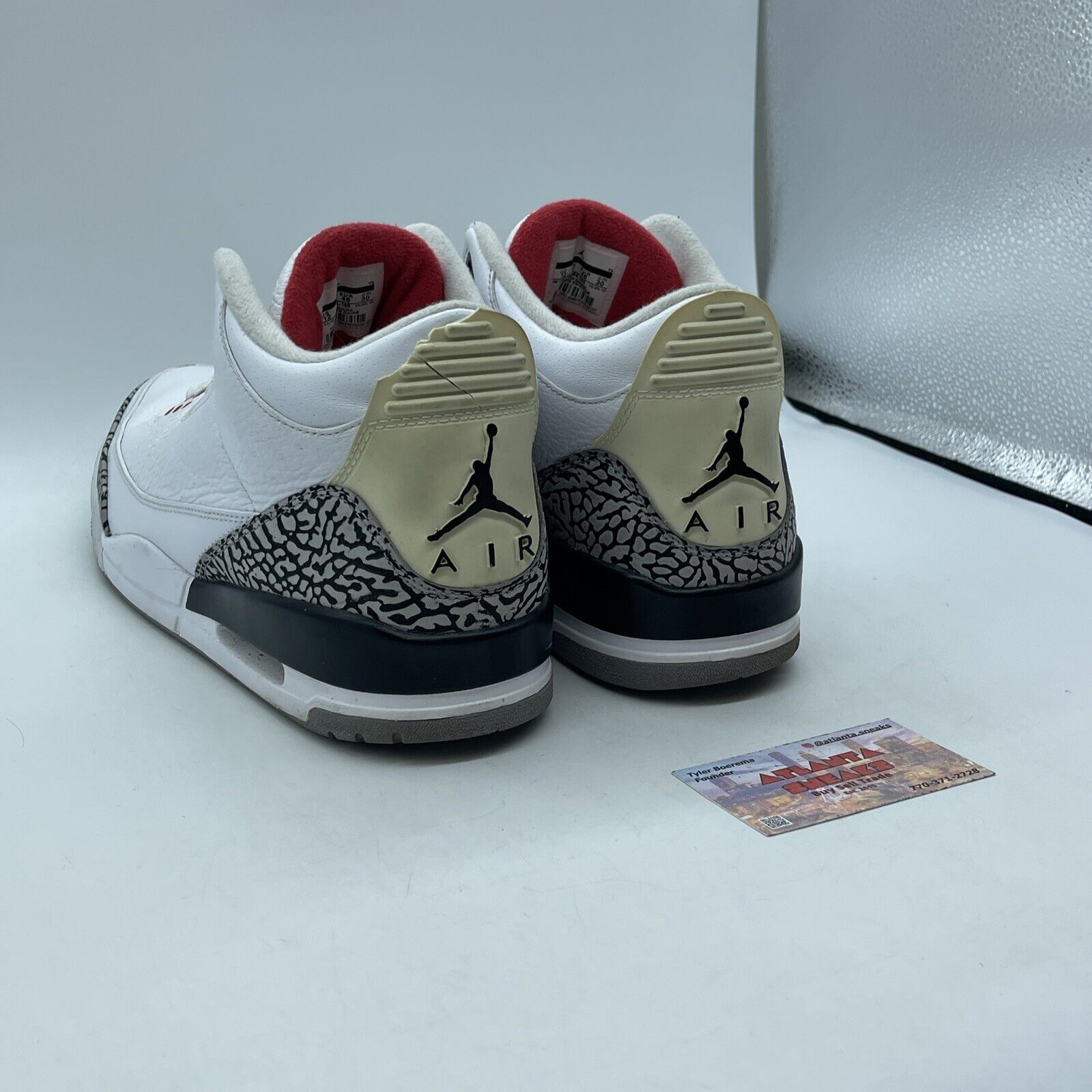 Size 12 - Jordan 3 Retro White Cement 2011 Grey Black Suede Leather (136064-105)