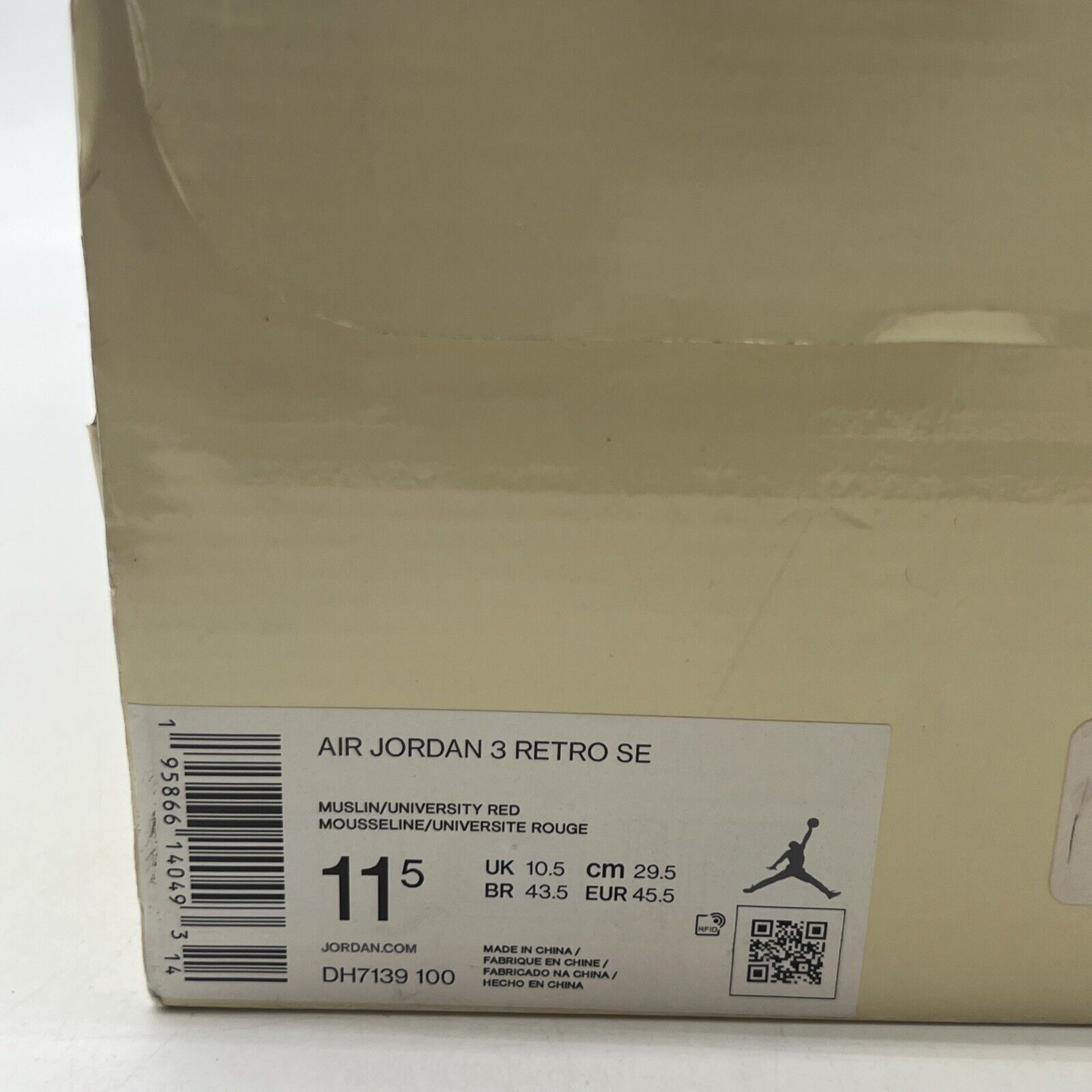 Size 11.5 - Air Jordan 3 Muslin (DH7139-100)