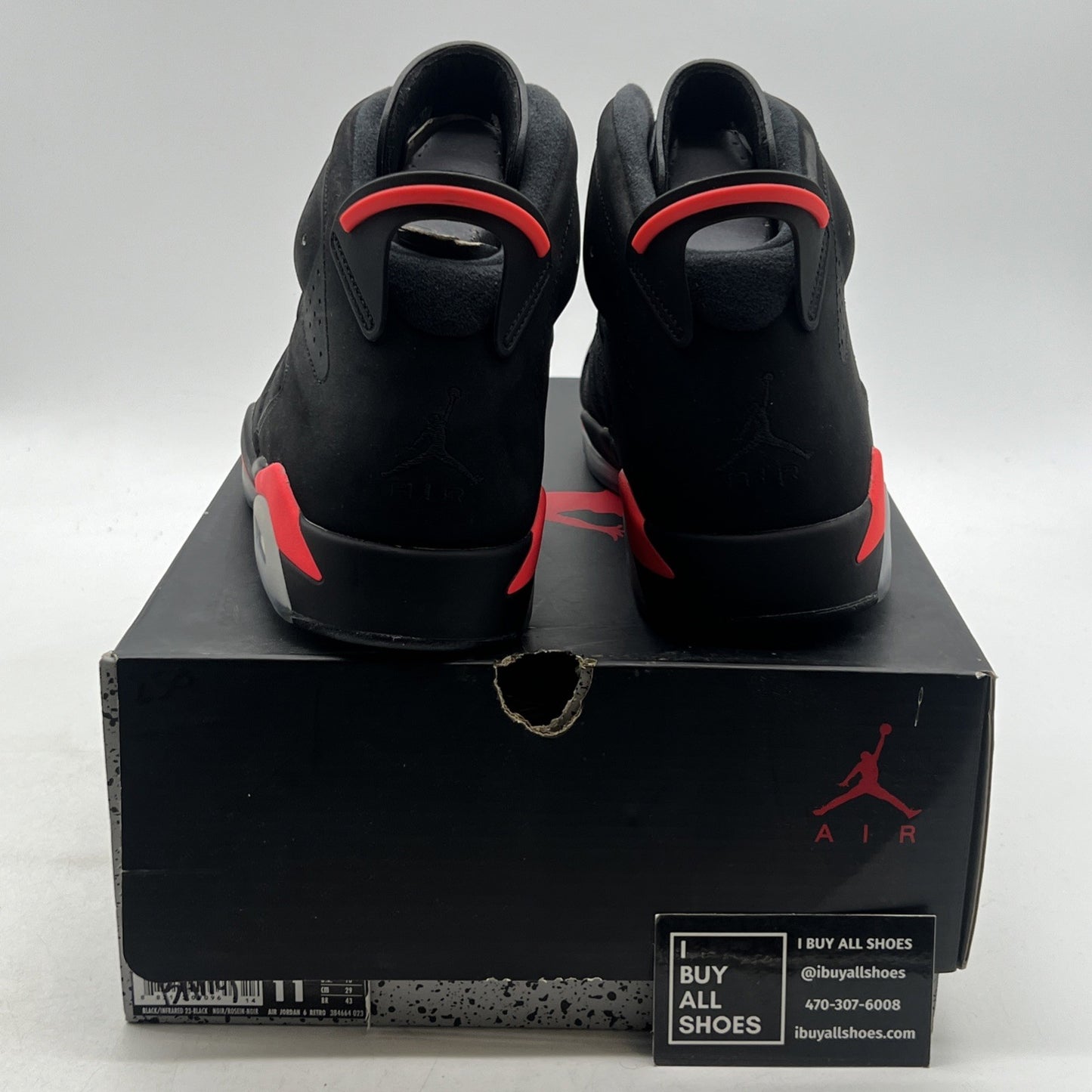Size 11 - Air Jordan 6 Retro Infrared Black 2014 (384664-023)