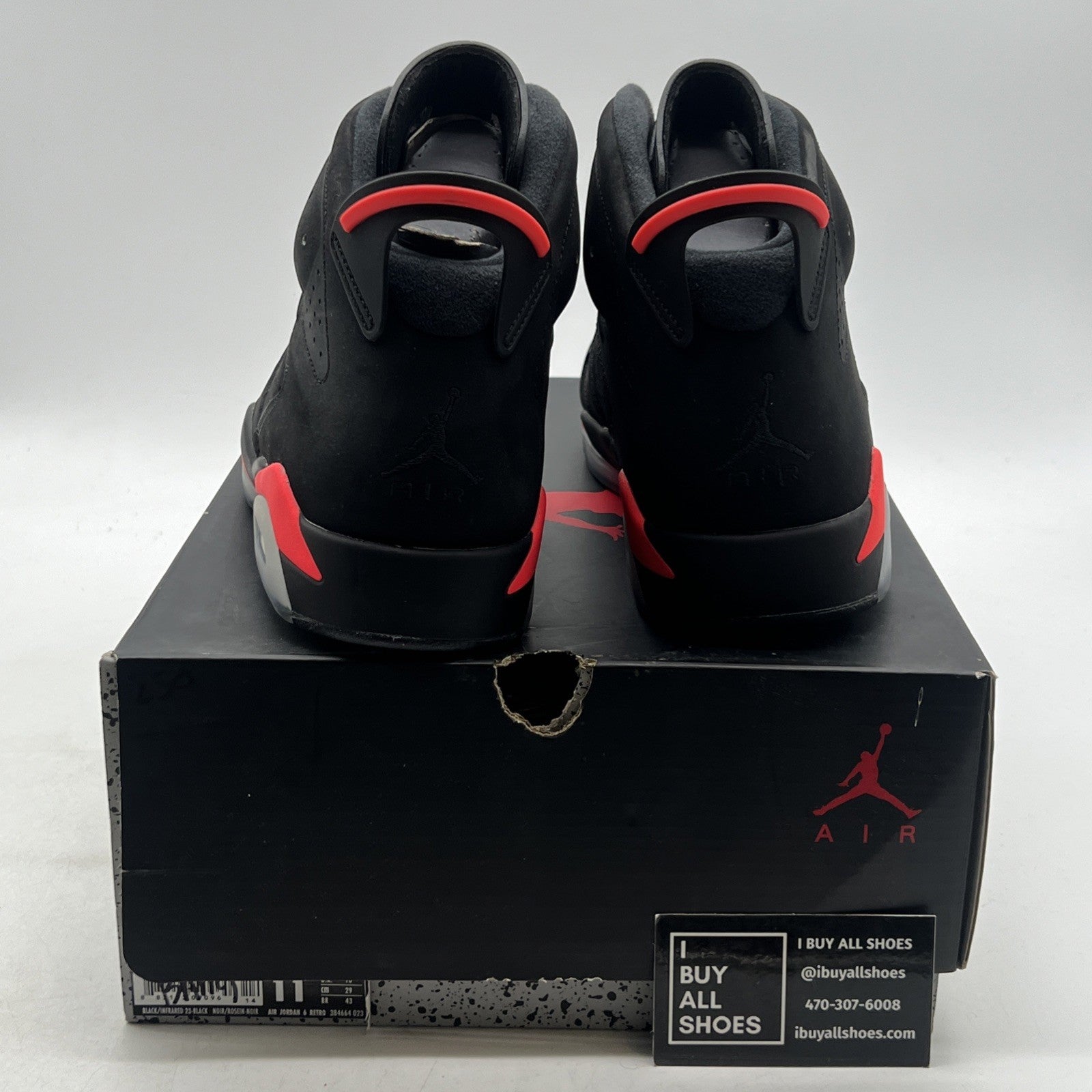 Size 11 - Air Jordan 6 Retro Infrared Black 2014 (384664-023)