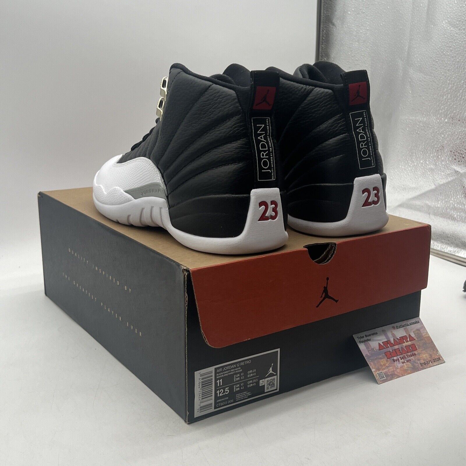 Size 11 - Jordan 12 Retro Mid Playoff White Black Red Leather (CT8013-006)