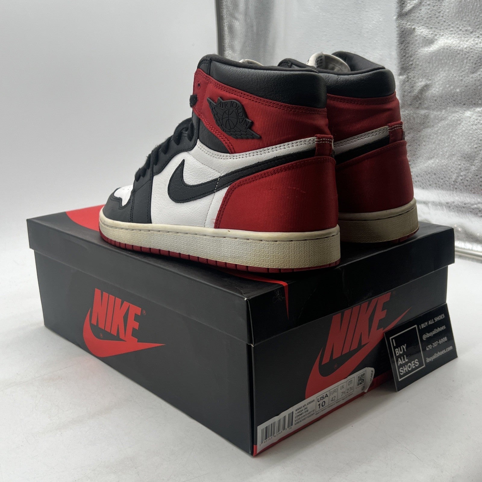 Size 10W - Air Jordan 1 Satin Black Toe W (CD0461-016)