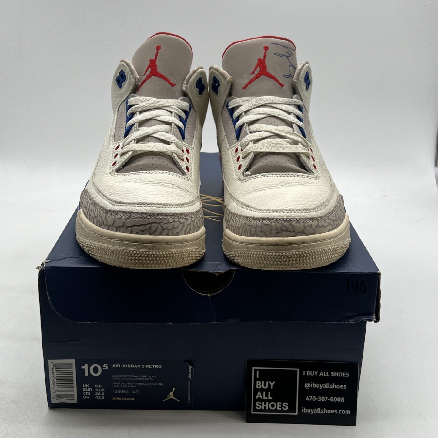 Size 10.5 - Air Jordan 3 Retro International Flight (136064-140)