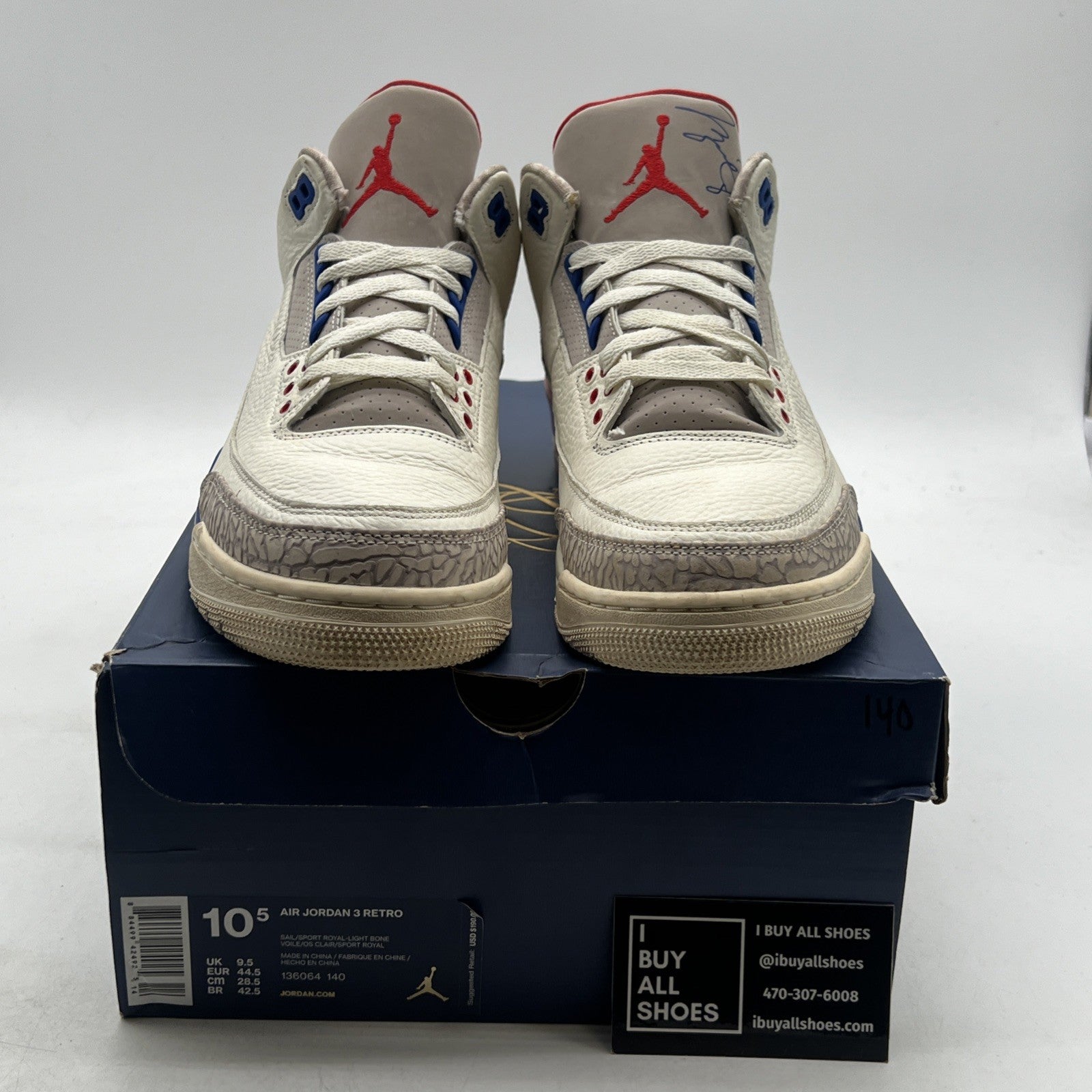 Size 10.5 - Air Jordan 3 Retro International Flight (136064-140)