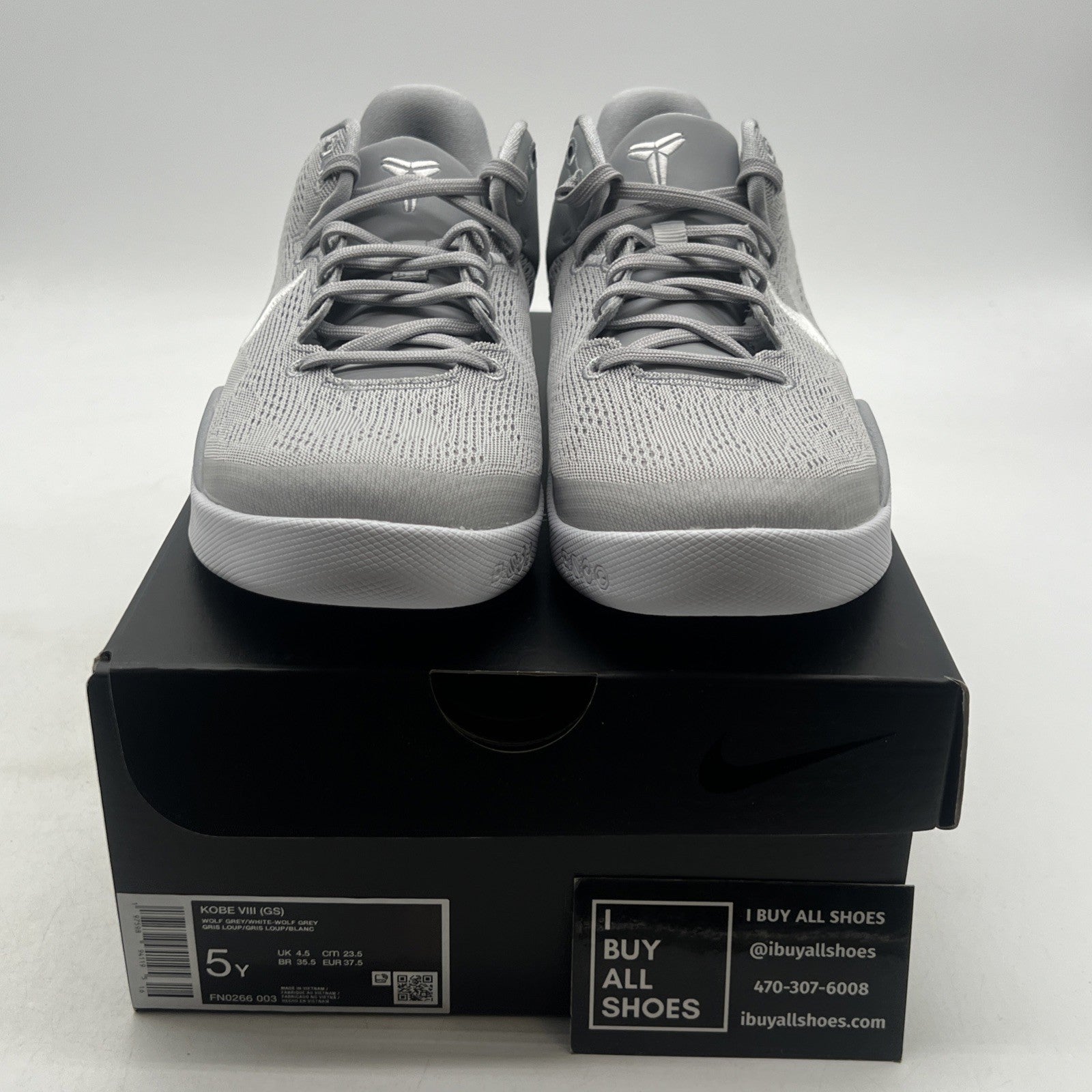 Size 5Y -  Nike Kobe 8 Protro Low White Metallic Gold (FN0266-003)