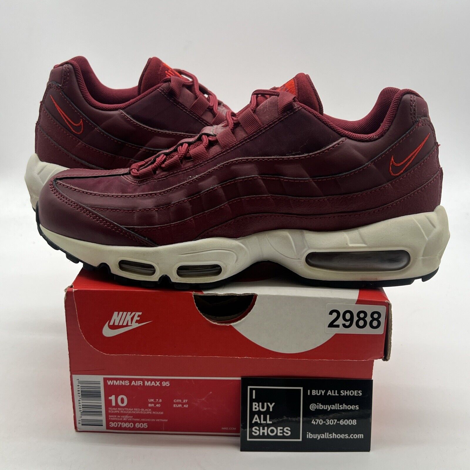 Size 10 - Nike Air Max 95 Team Red W (307960-605)
