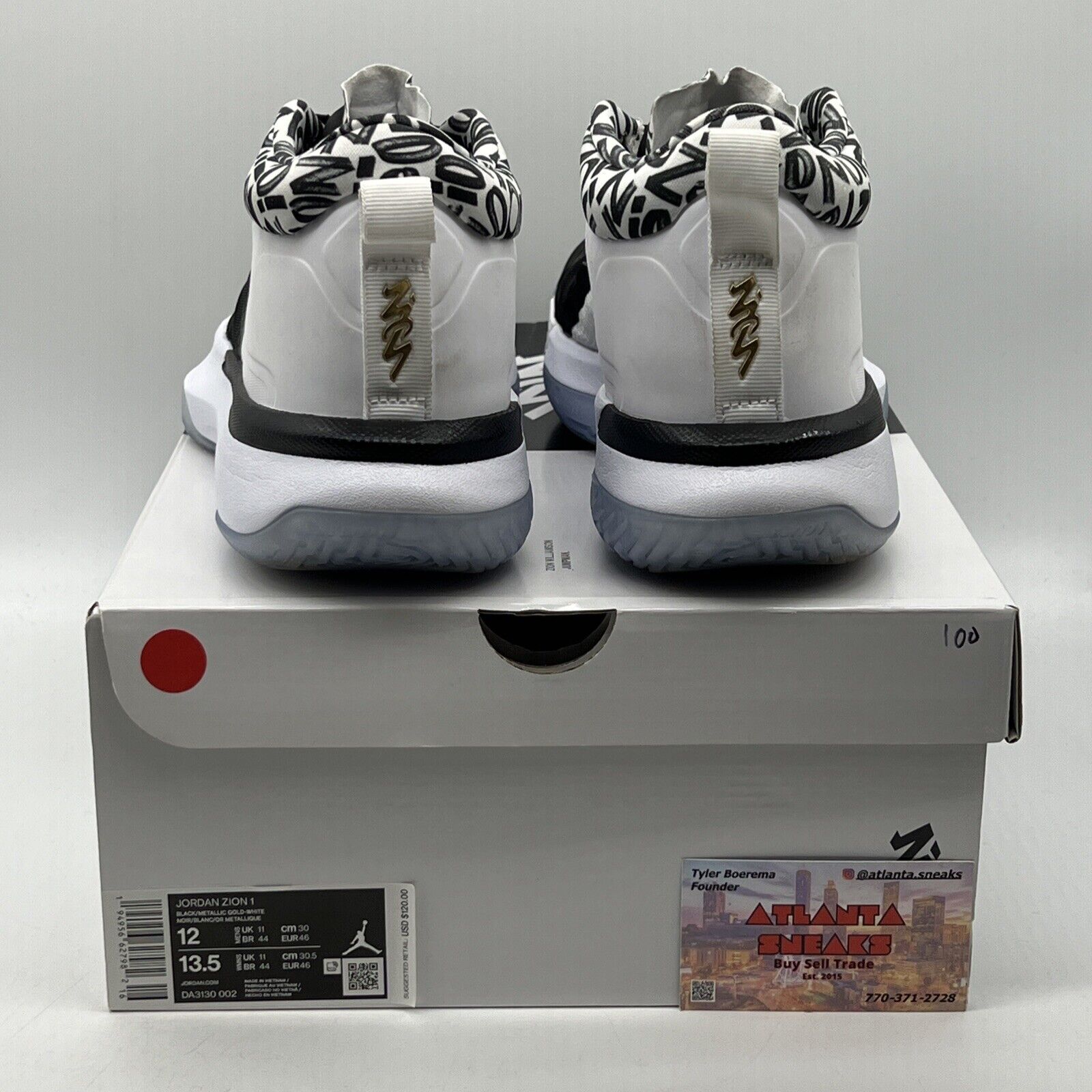 Size 12 - Air Jordan Zion 1 Gen Zion Black White Icey (DA3130-002)
