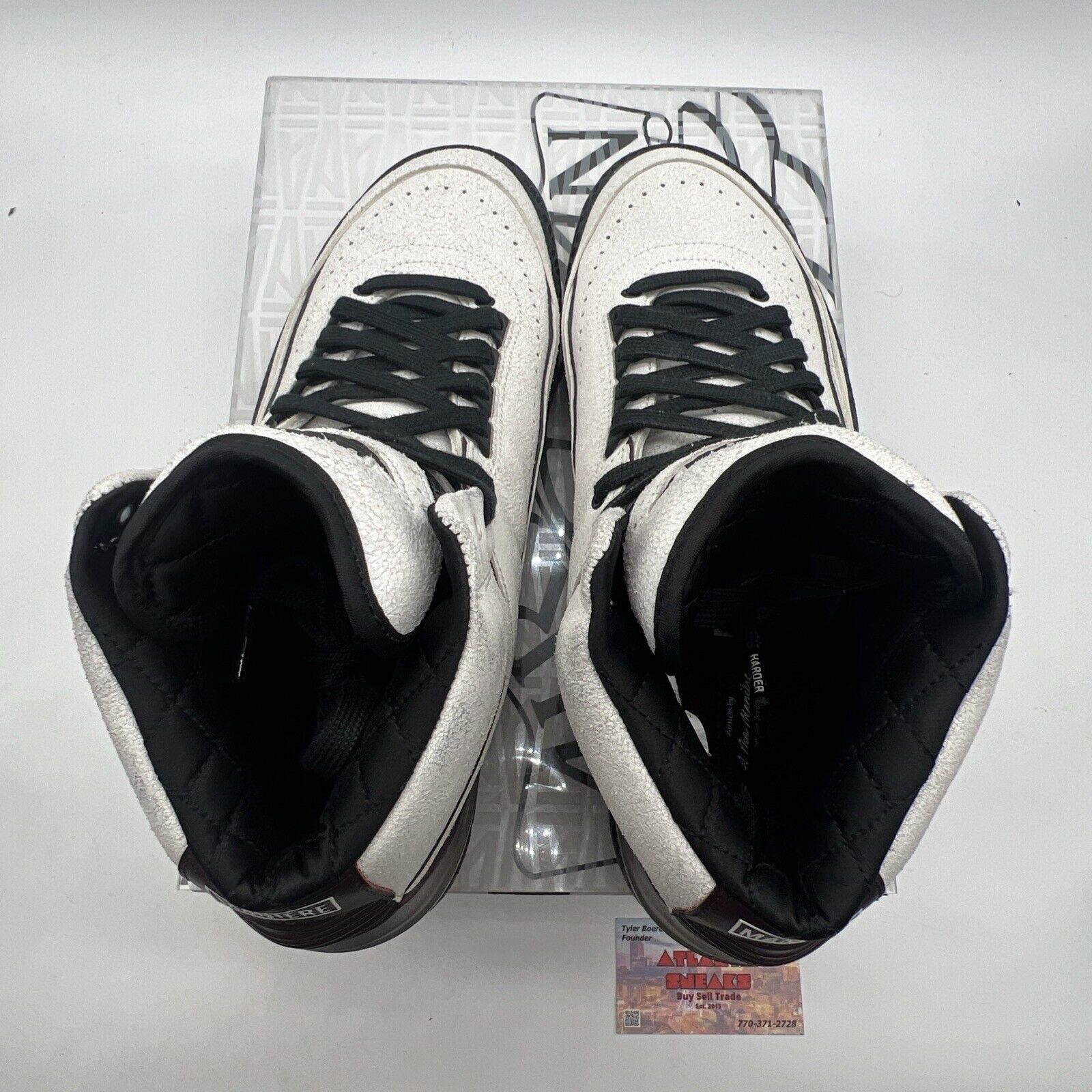 Size 10.5 - Jordan 2 A Ma Maniere Black Maroon White Leather (DO7216-100)