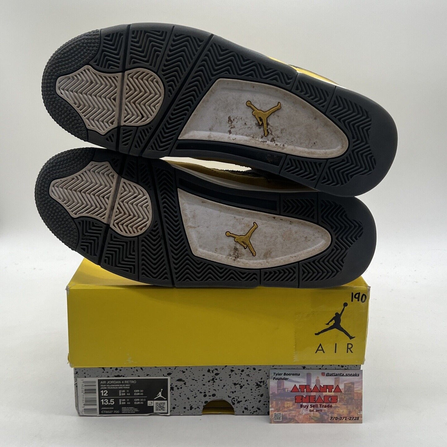 Size 12 - Jordan 4 Retro Mid Lightning White Grey Yellow Suede (CT8527-700)