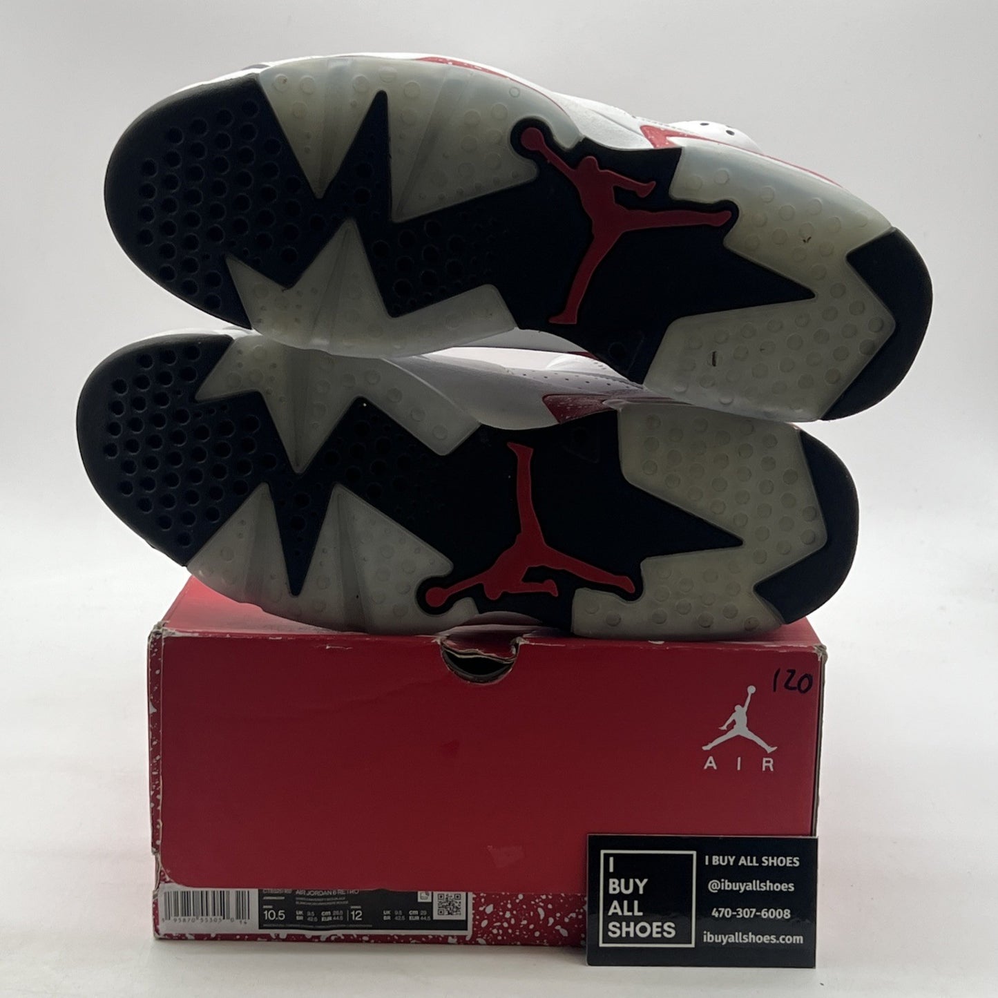 Size 10.5 - Air Jordan 6 White and University Red 2022 (CT8529-162)