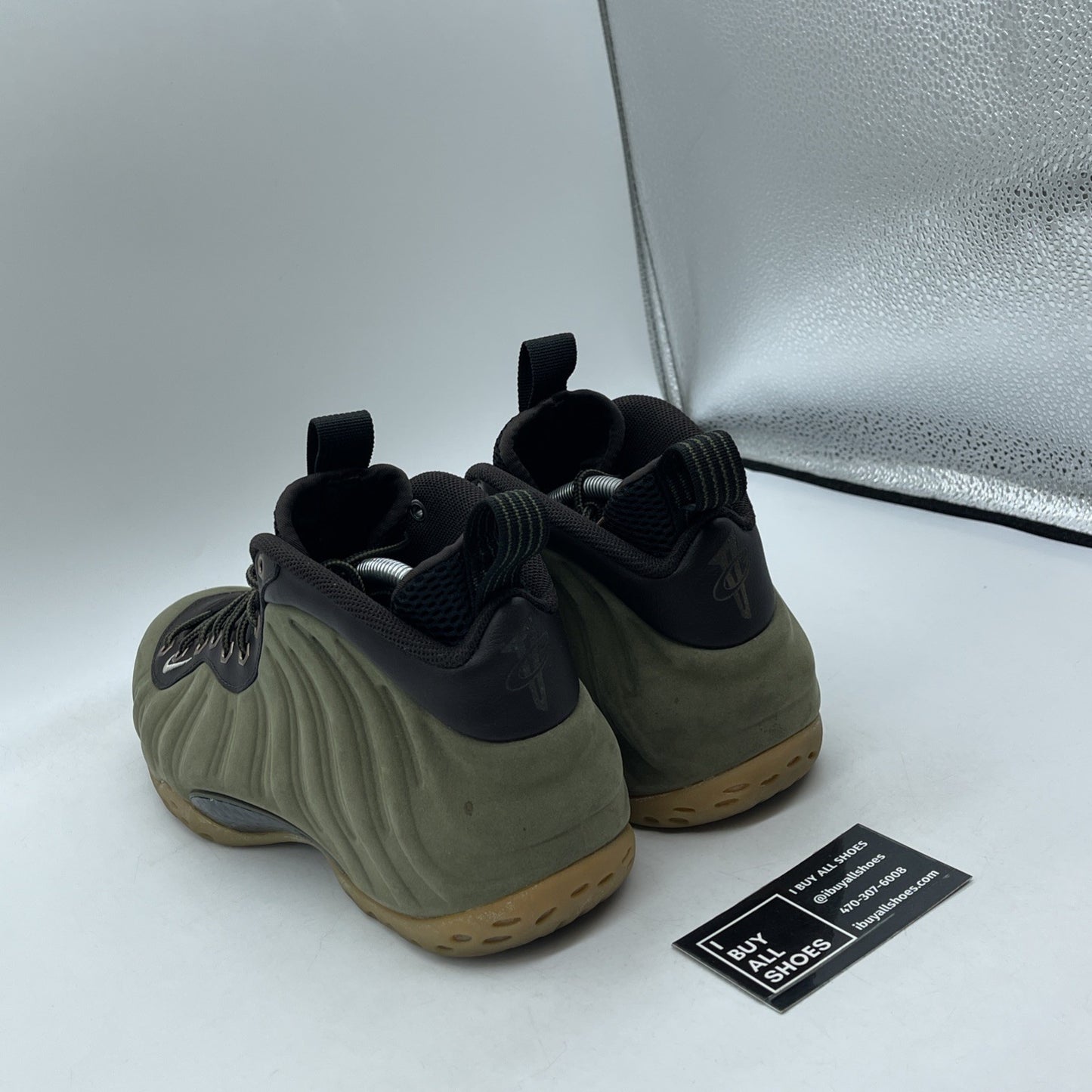 Size 10 - Nike Air Foamposite One PRM Olive Green Brown Suede (575420-200)