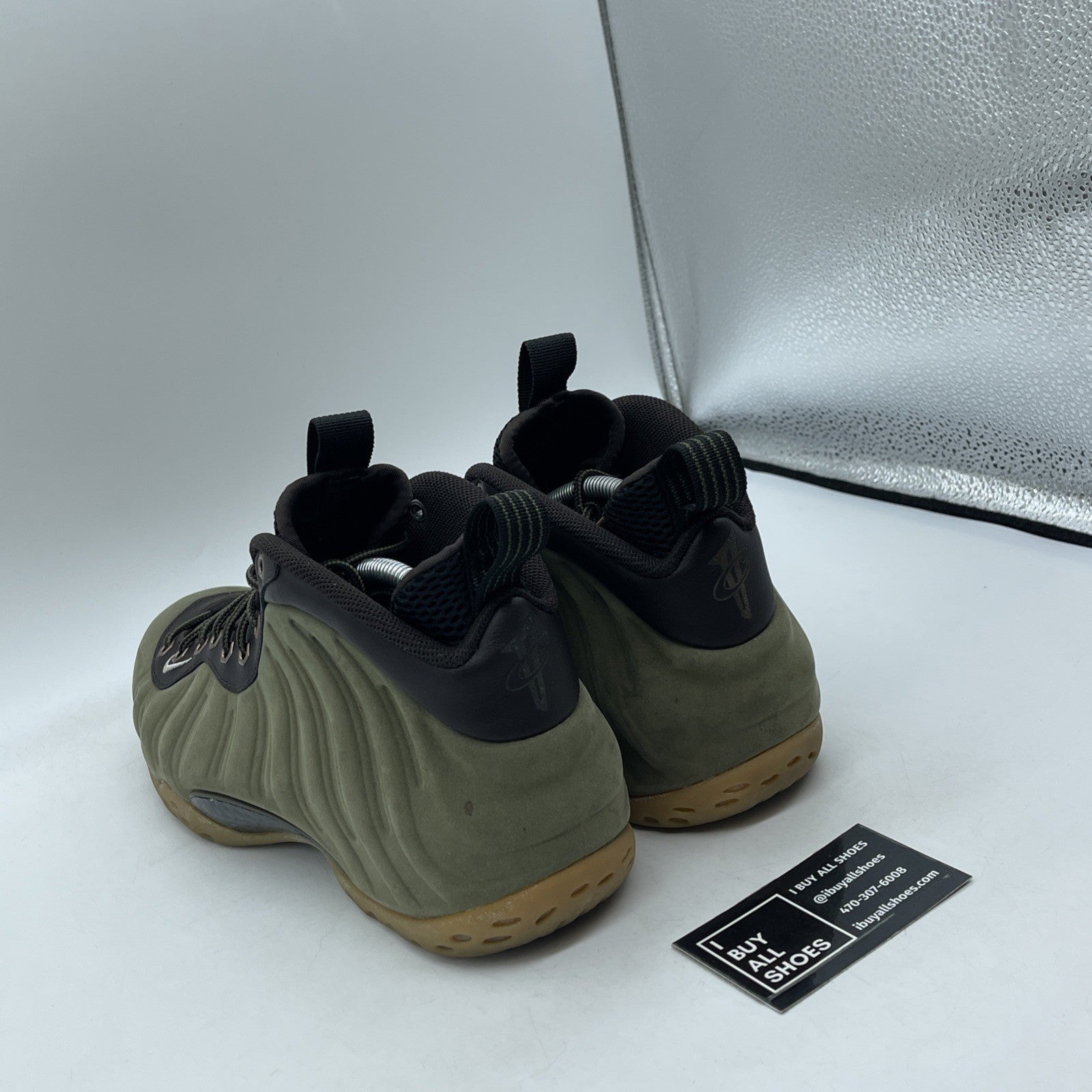 Size 10 - Nike Air Foamposite One PRM Olive Green Brown Suede (575420-200)