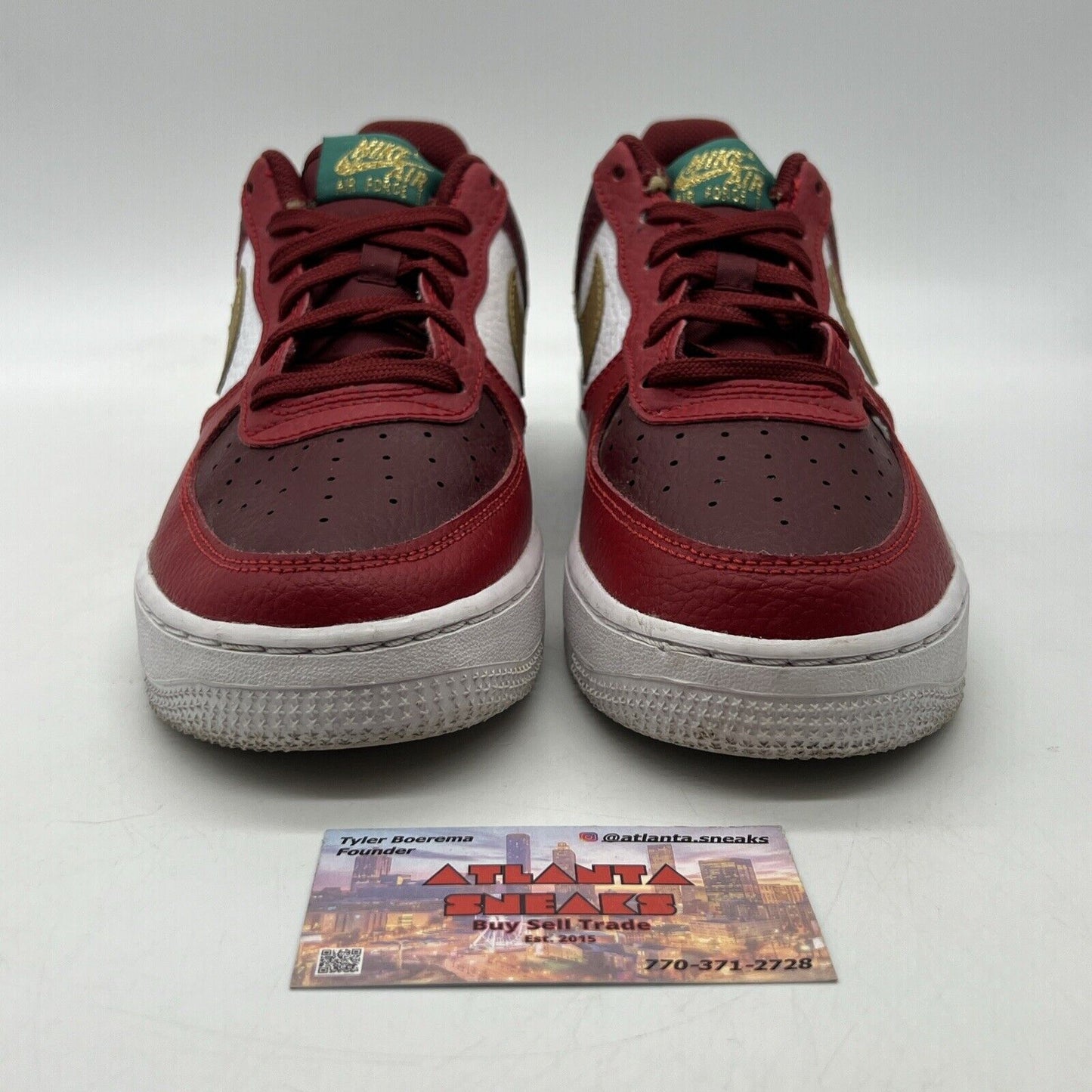 Size 6.5 (GS) - Nike Air Force 1 Low Christmas Red Green Leather  (DQ4709-600)