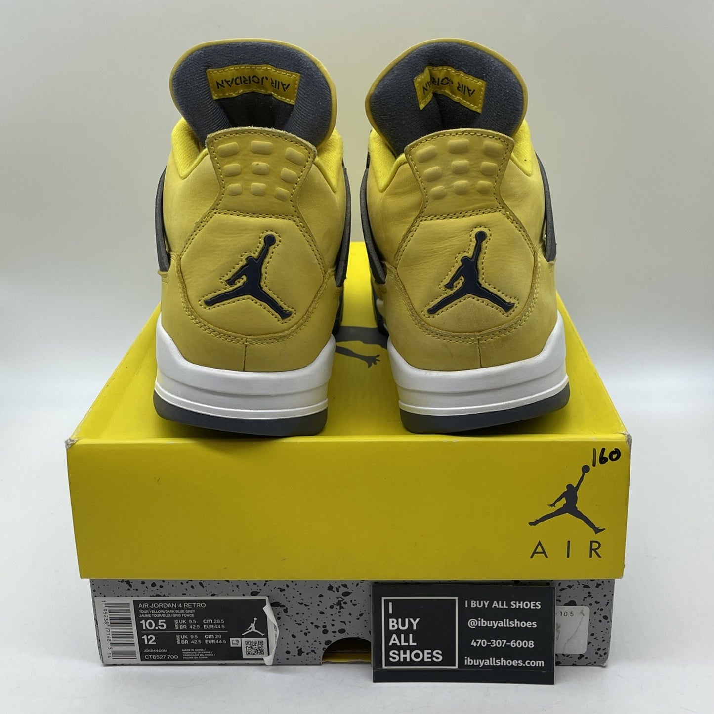 Size 10.5 - Jordan 4 Retro Mid Lightning Yellow Grey Suede Leather (CT8527-700)