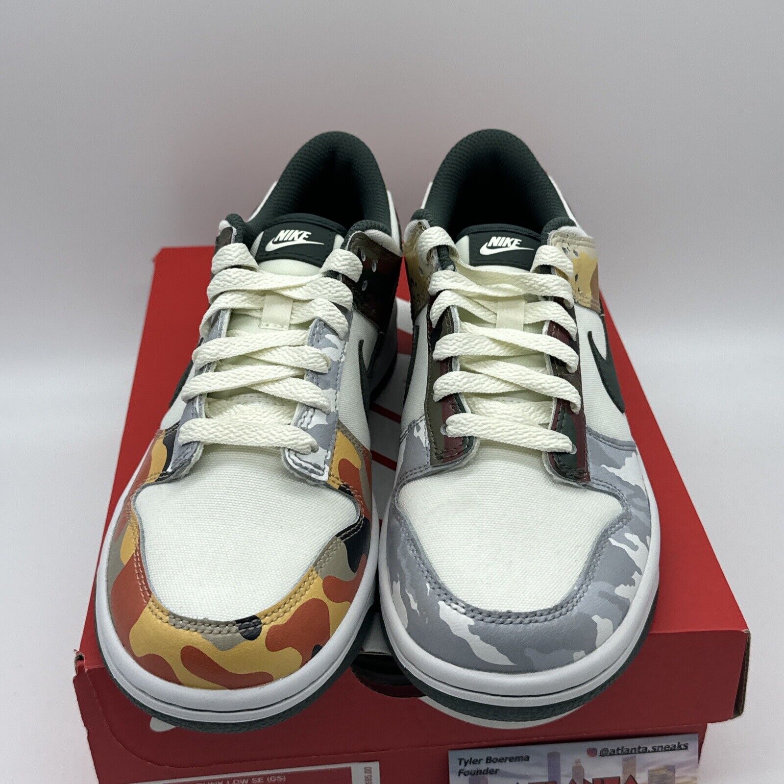 Nike Dunk Low SE Sail Multi Camo MENS DH0957-100 AND GS DB1909-100 Size 5Y New