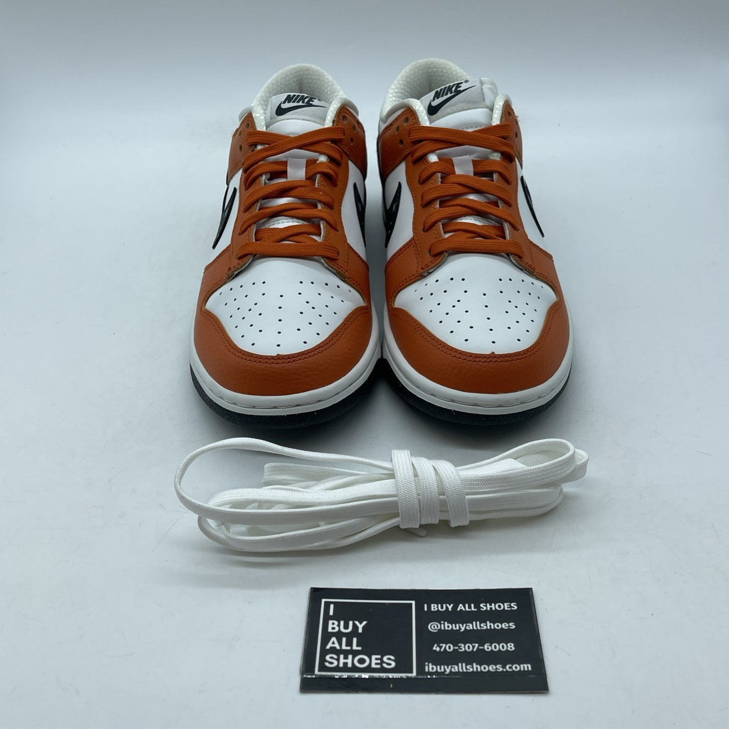 Size 7.5 - Nike Dunk Low Starry Swoosh Orange Black Leather (FV6909-800)