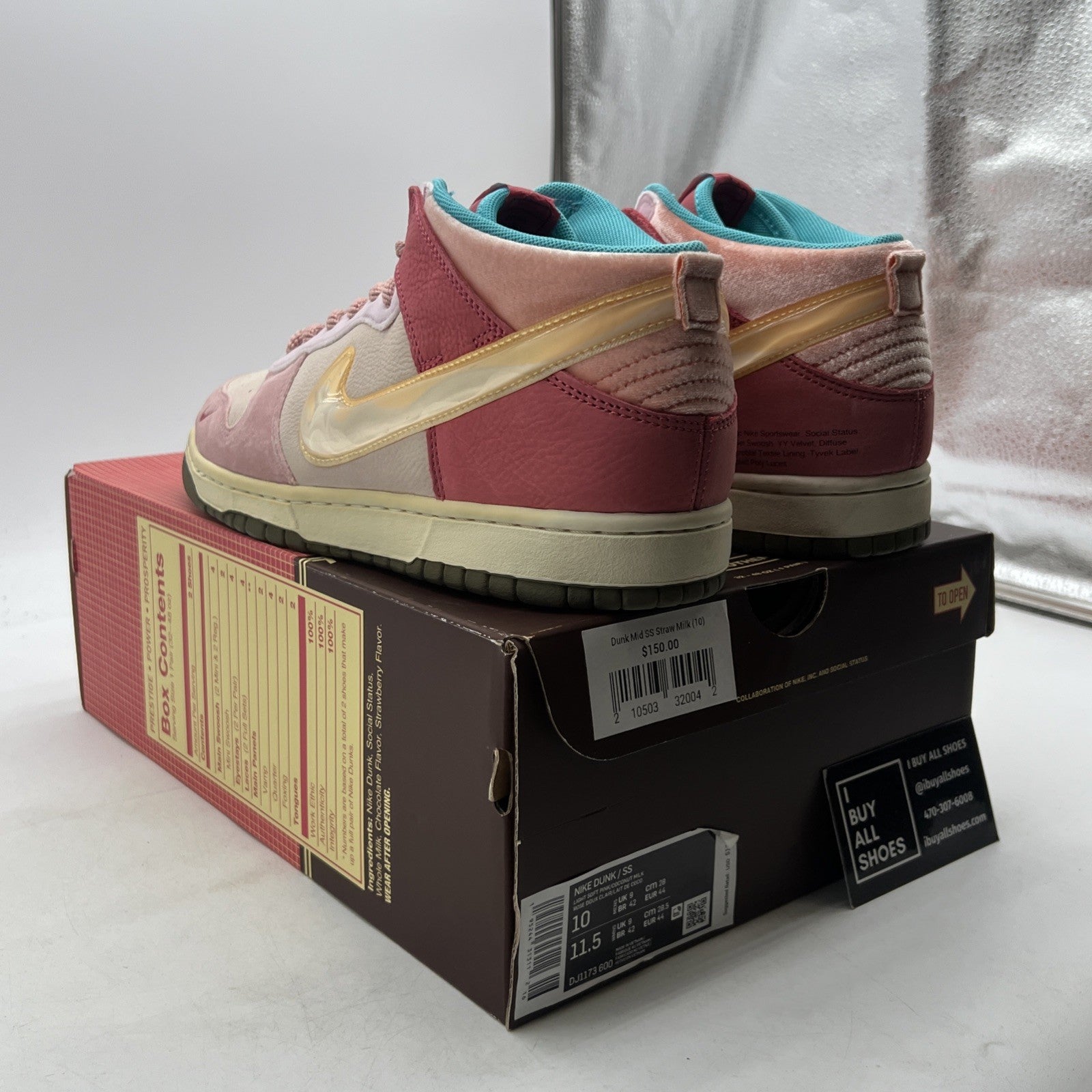 Size 10 - Nike Social Status x Dunk Mid Strawberry Milk (DJ1173-600)