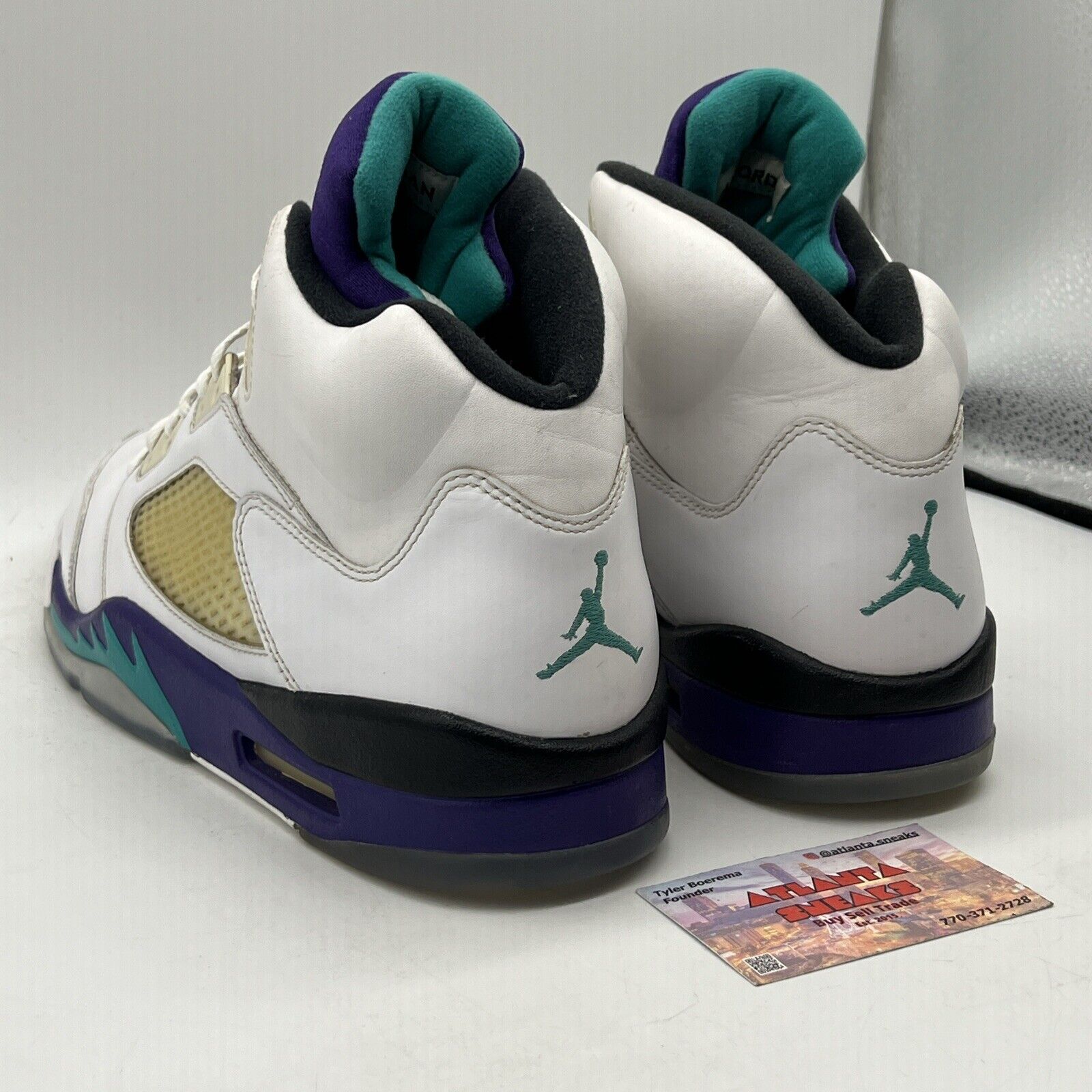 Size 12 - Jordan 5 Retro Grape 2013 White Leather Purple Teal (136027-108)