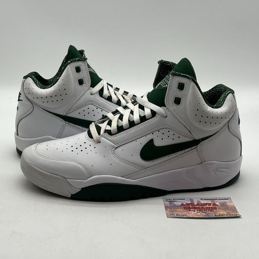 Size 11.5 - Nike Air Flight Lite Mid White Gorge Green Leather (DJ2518-103)