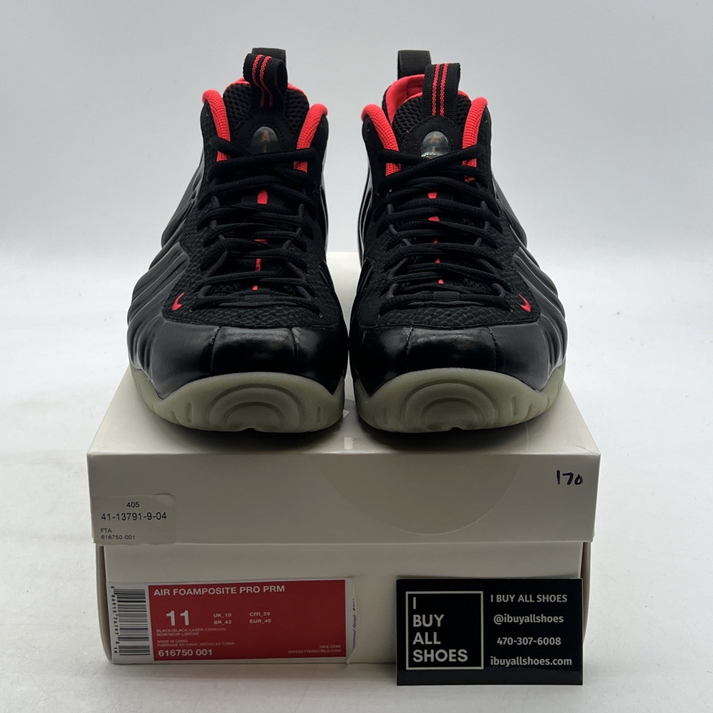 Size 11 - Nike Air Foamposite Pro Black Solar (616750-001) Laser Crimson