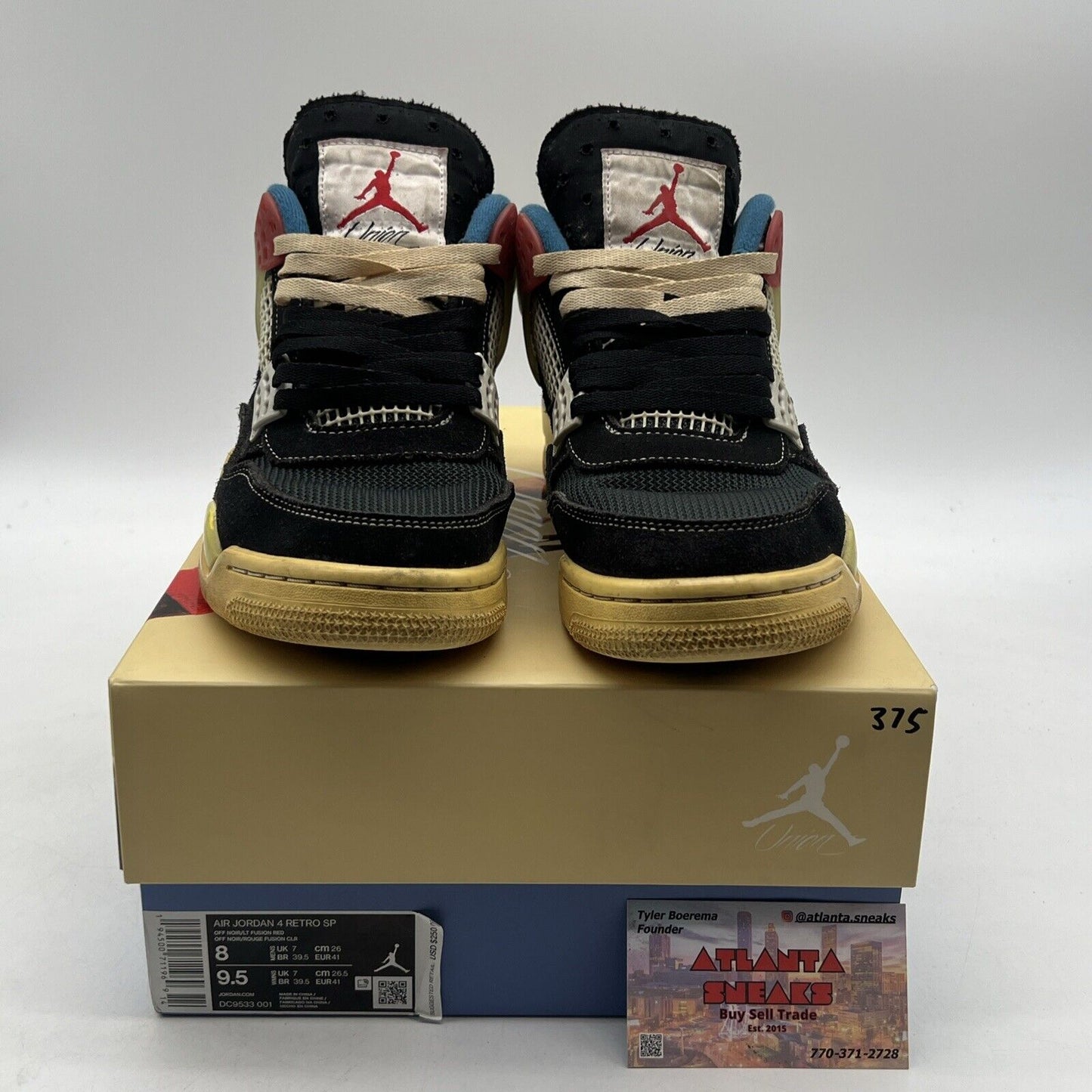 Size 8 - Jordan 4 Retro x Union LA Mid Off Noir (DC9533-001)