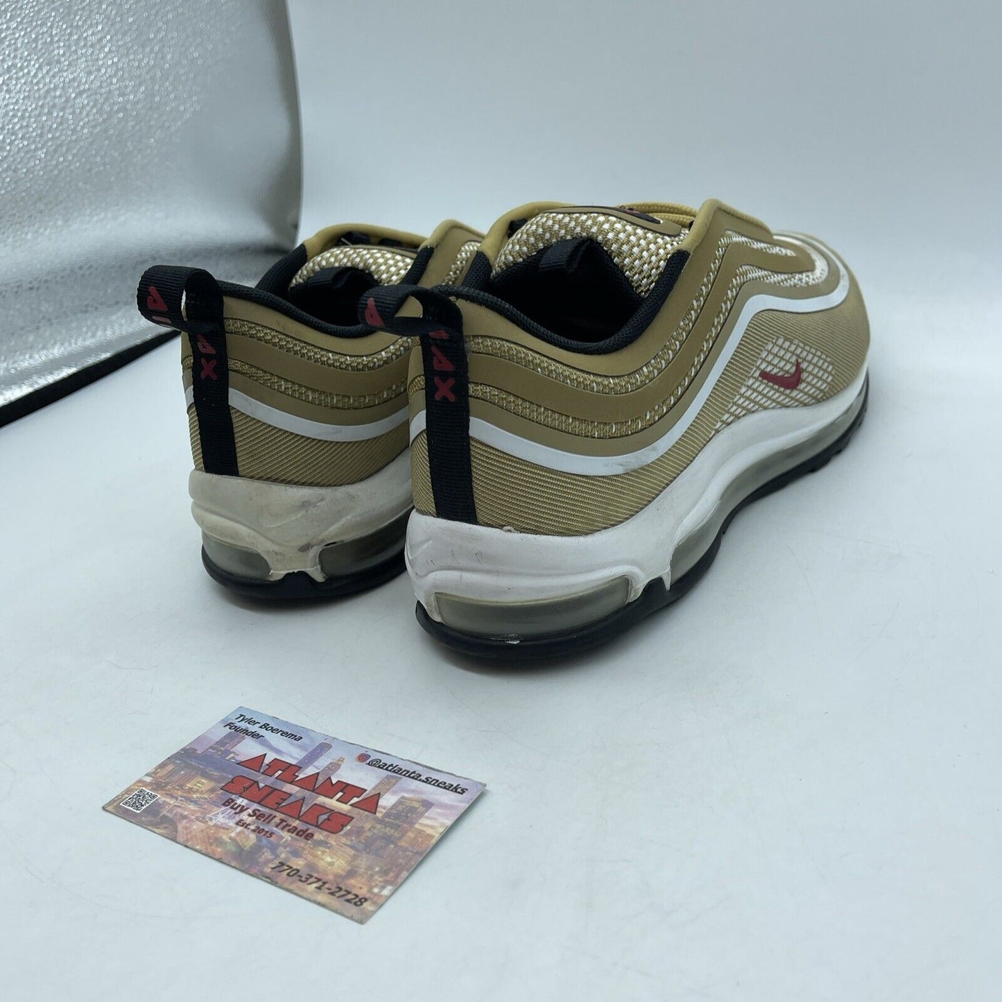 Size 9.5 - Nike Air Max 97 Ultra 17 Metallic Gold White Red Black (918356-700)