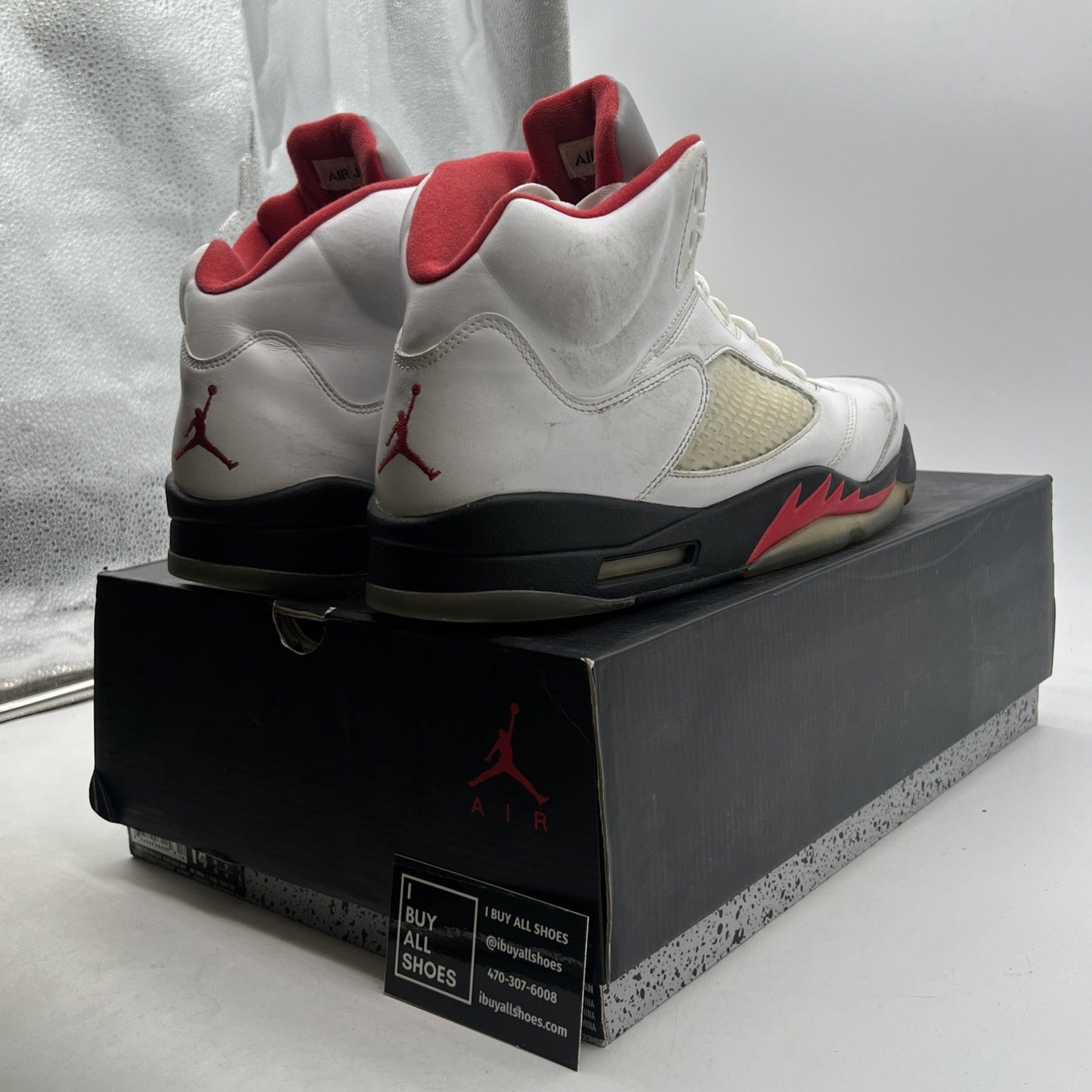 Size 14 - Air Jordan 5 Retro 2013 White Fire Red (136027-100)