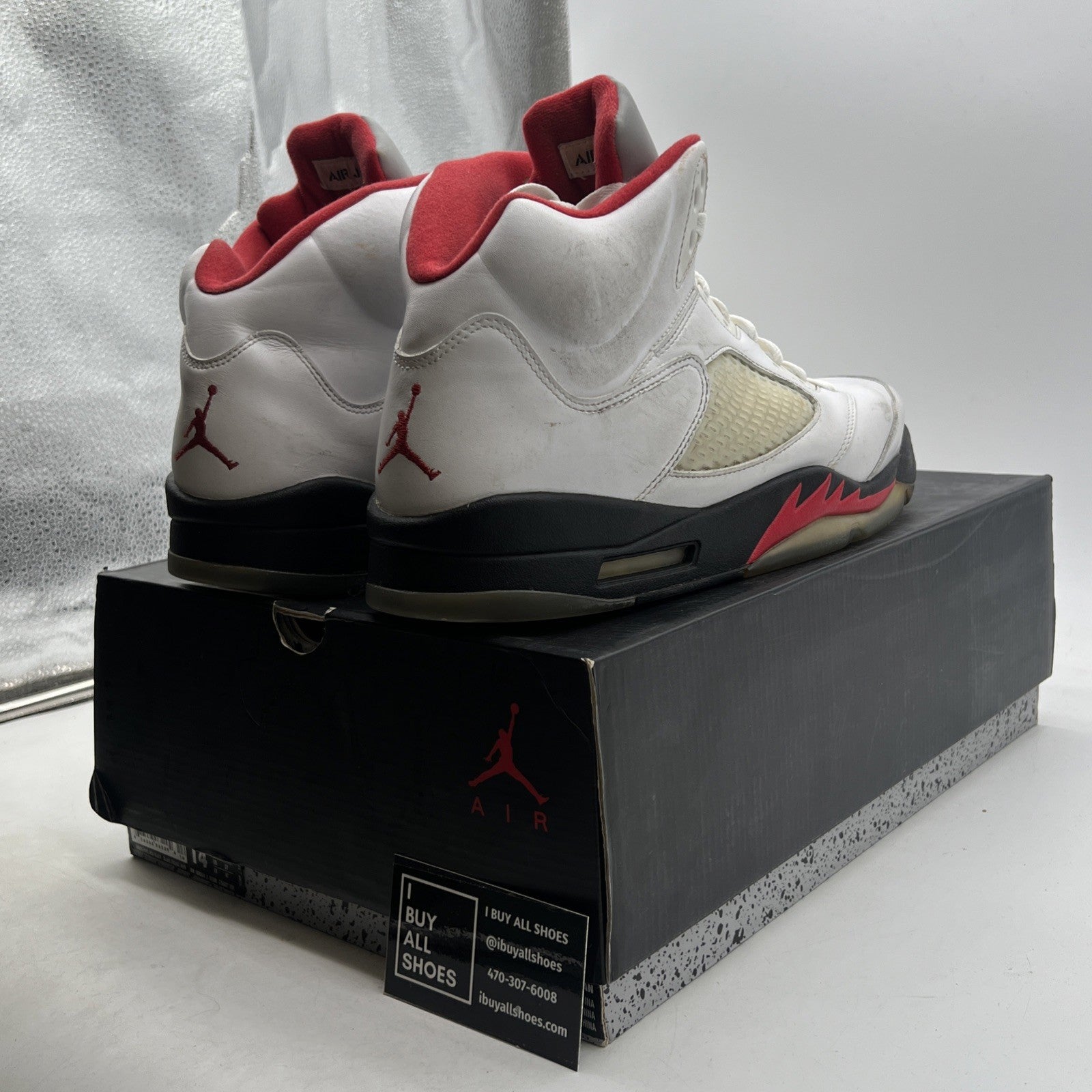 Size 14 - Air Jordan 5 Retro 2013 White Fire Red (136027-100)
