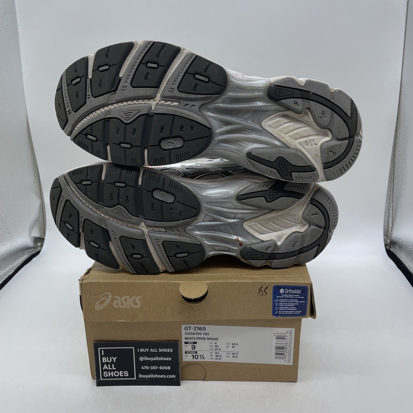 Size 9 - ASICS GT 2160 White Rose Rouge (1203A320-103)