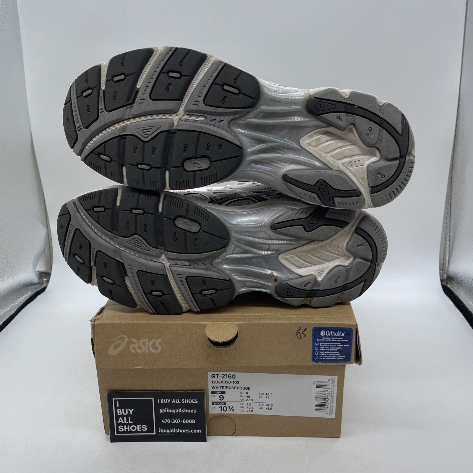 Size 9 - ASICS GT 2160 White Rose Rouge (1203A320-103)