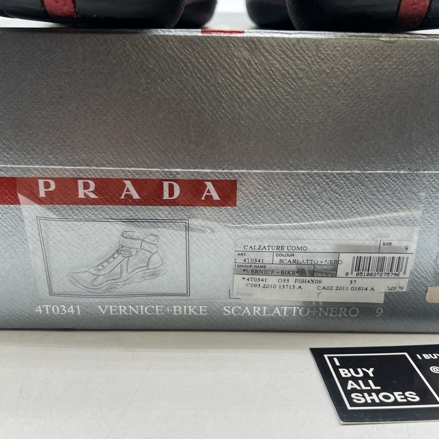 Size 9 - PRADA America's Cup Maroon Silver Mesh High Top Sneakers