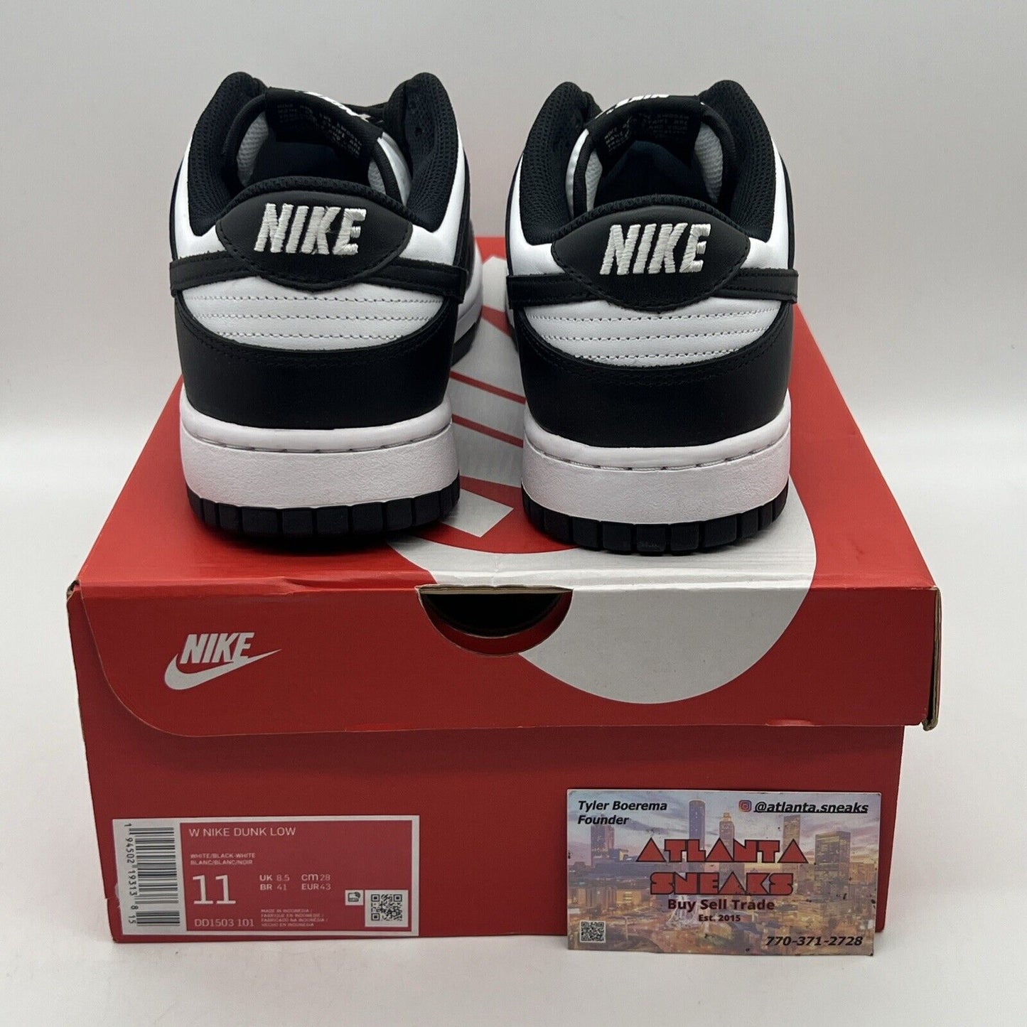 Size 11 - Nike Dunk Low Black White W Brand New Og All