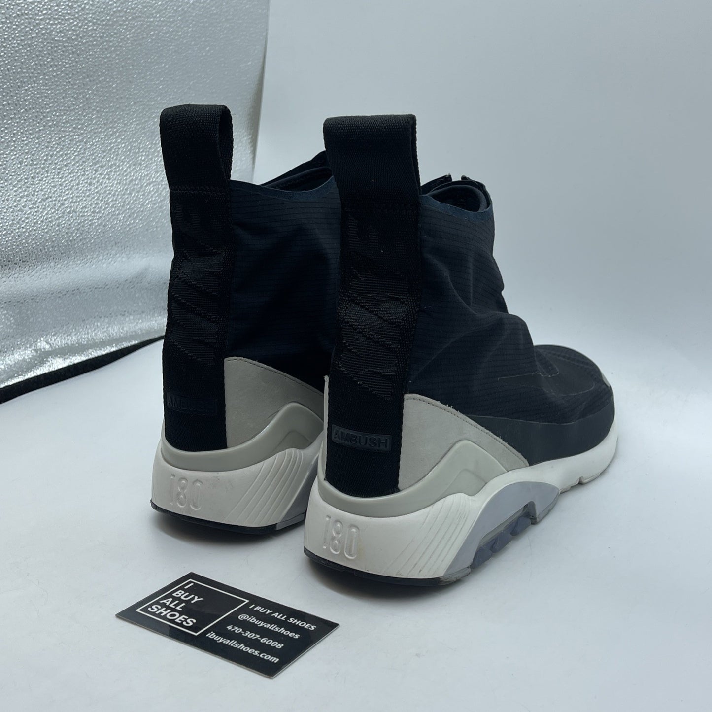 Size 10.5 - Nike AMBUSH x Air Max 180 High Black  Suede Leather (BV0145-001)