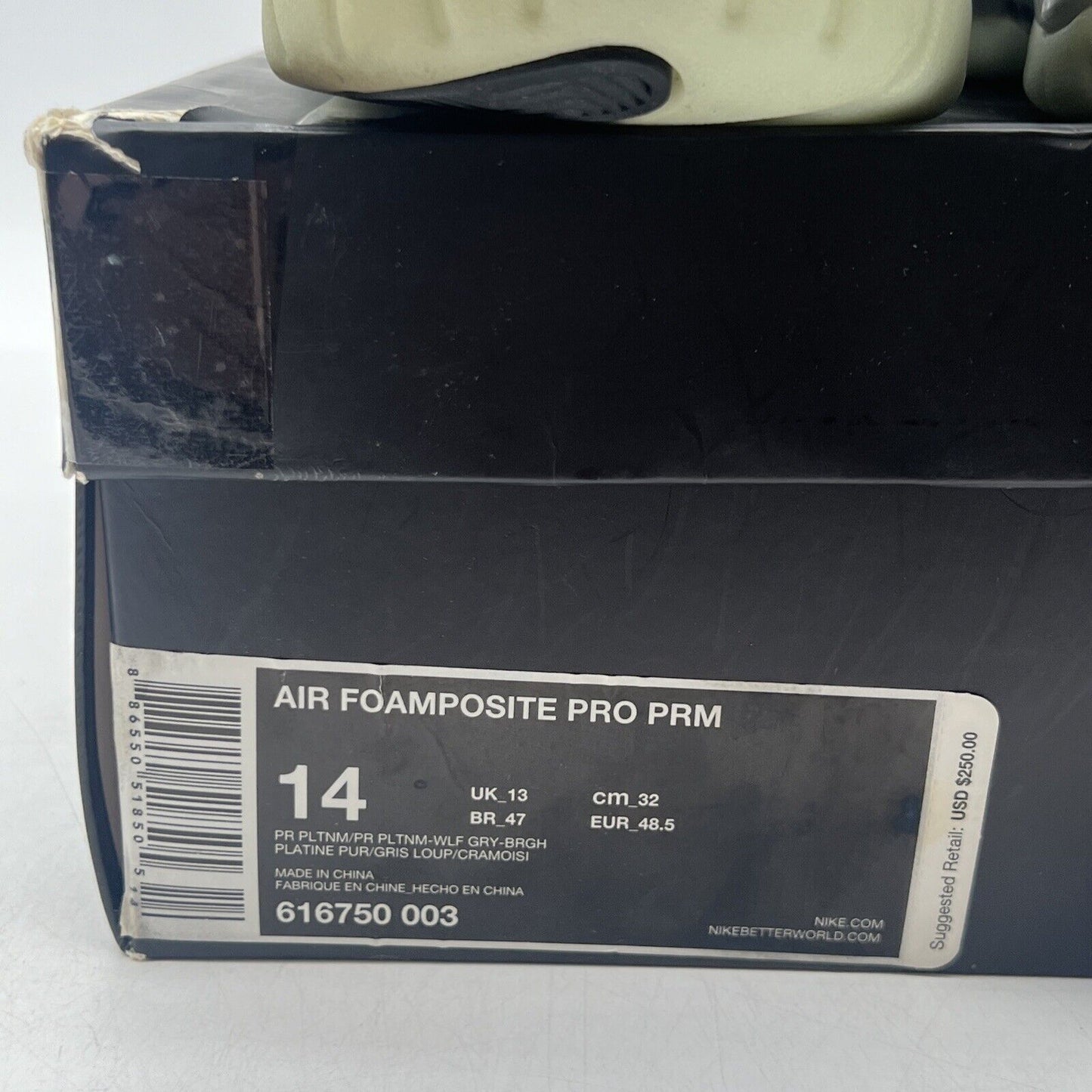 Size 14 - Nike Air Foamposite Pro Premium Pure Platinum (616750-003)