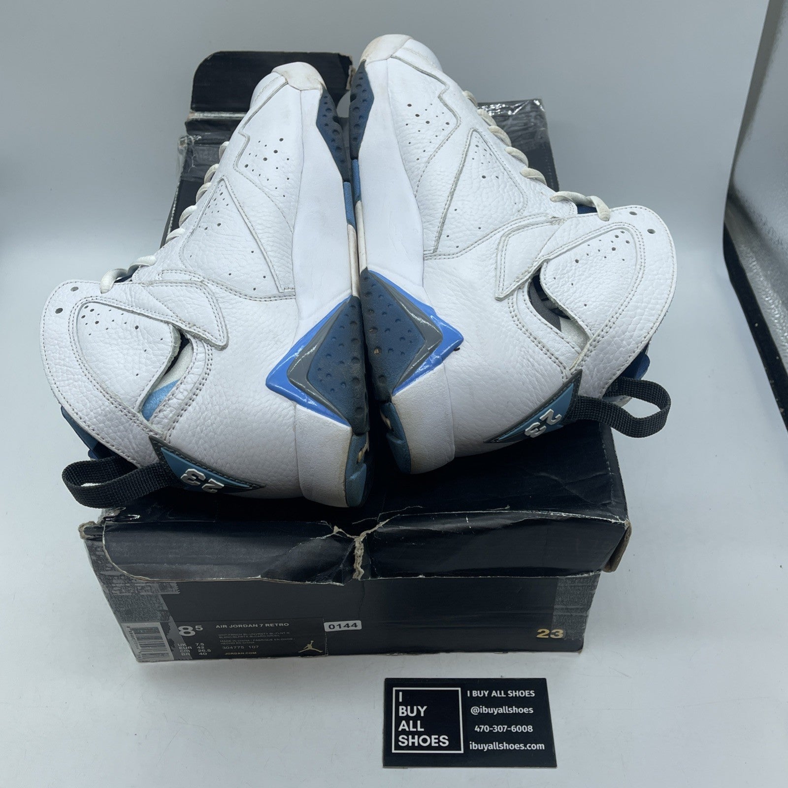Size 8.5 - Air Jordan 7 Retro 2015 French Blue White Leather (304775-107)