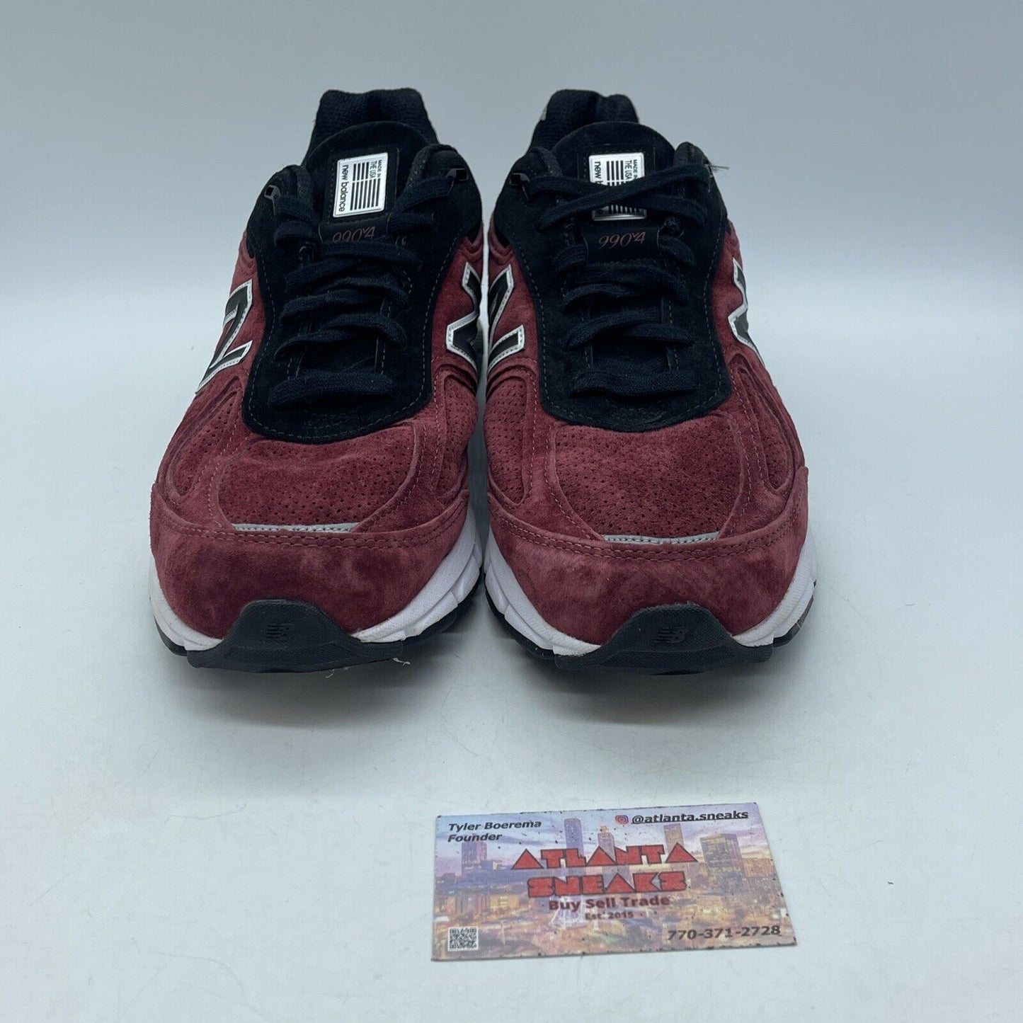 Size 11.5 - New Balance 990v4 Made in USA Burgundy Black Suede (M990RB4)