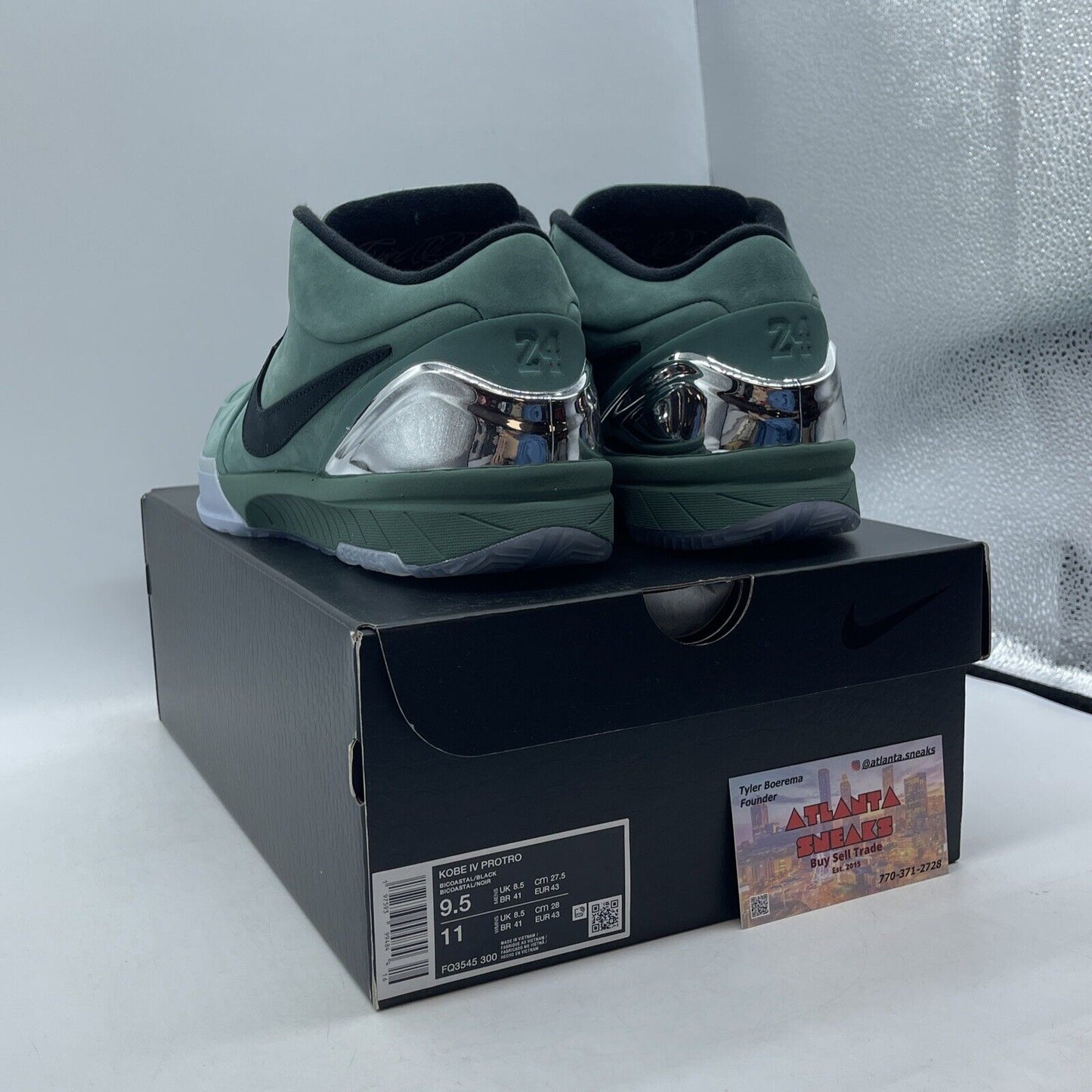 Size 9.5 - Nike Zoom Kobe 4 Protro Girl Dad Silver Black Suede (FQ3545-300)