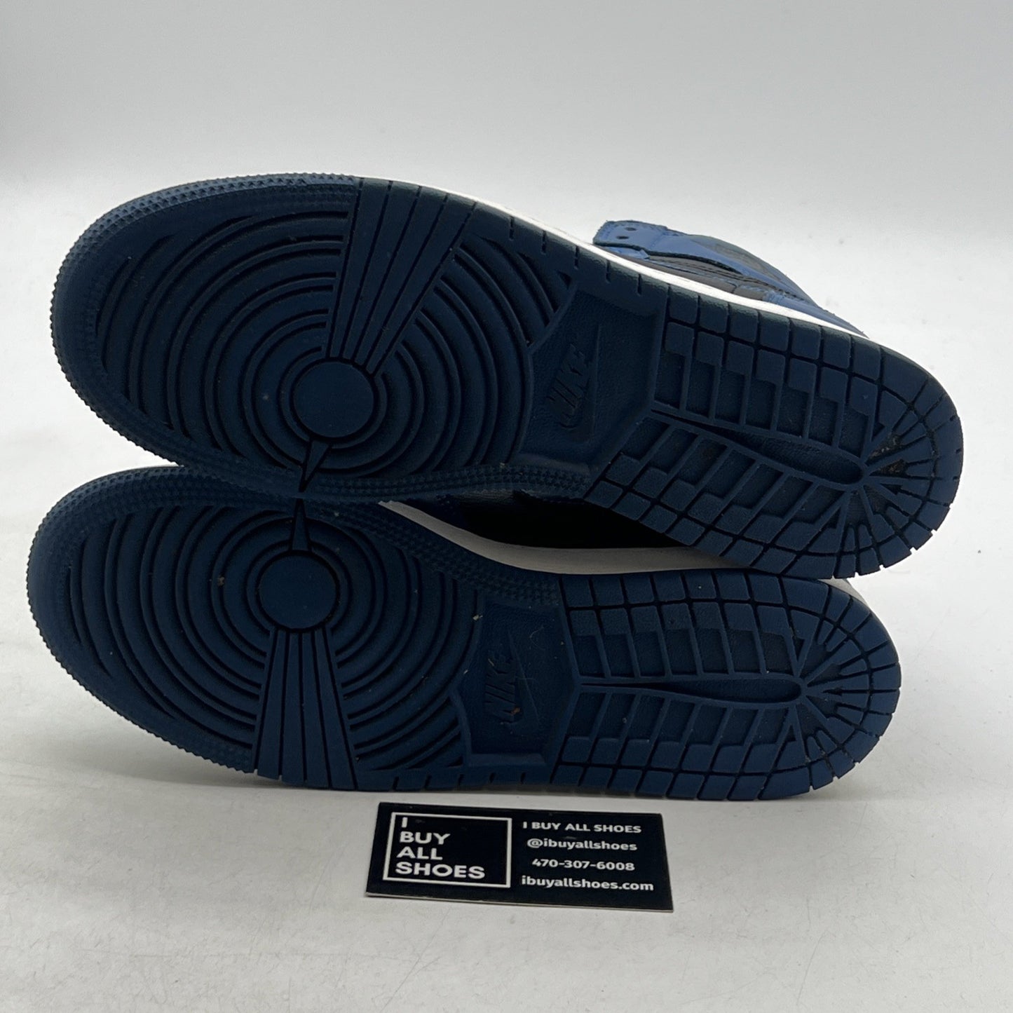 Size 7Y - Air Jordan 1 Retro OG High Dark Marina Blue (575441-404)