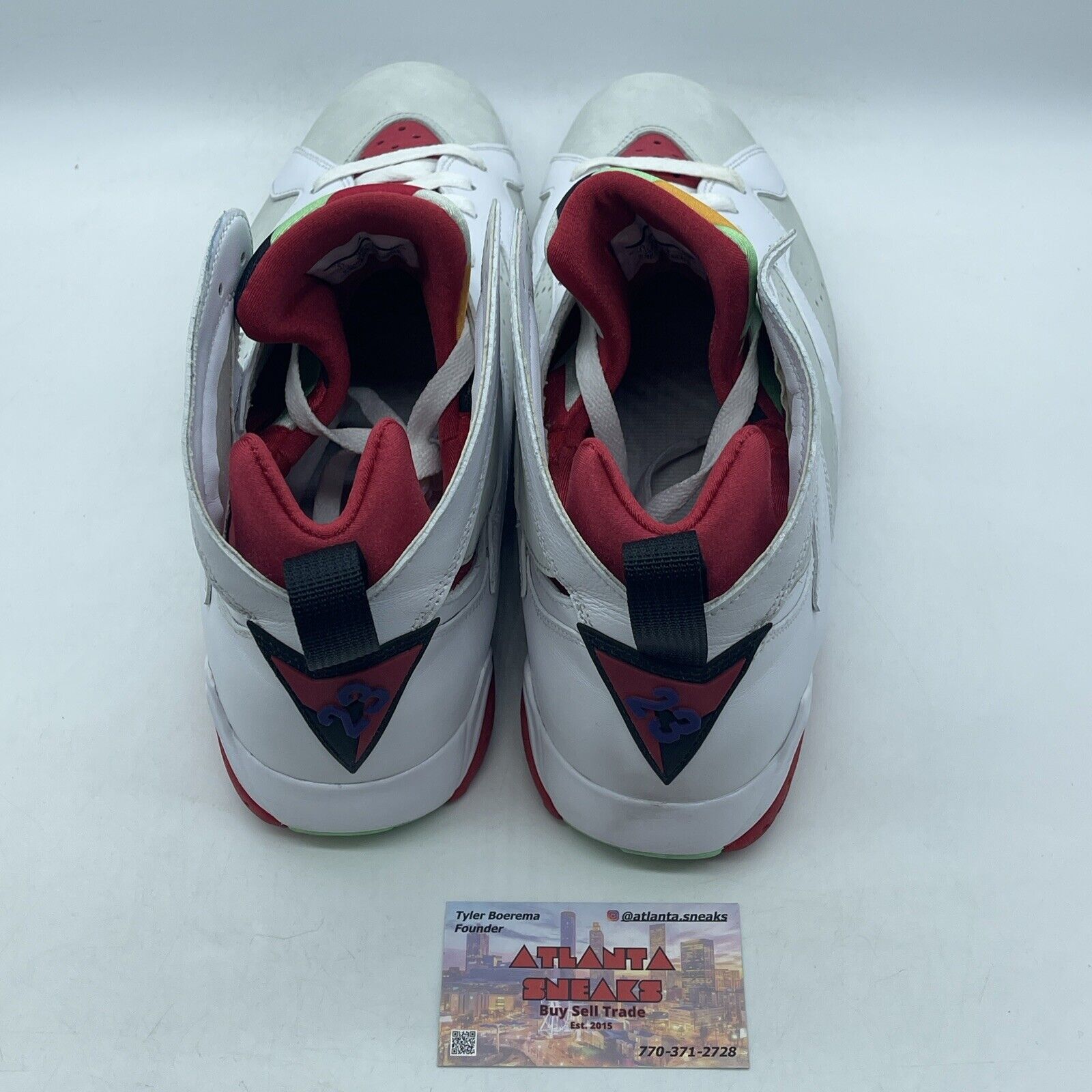 Size 11 - Air Jordan 7 Retro 2015 Hare White Red Purple Green (304775-125)